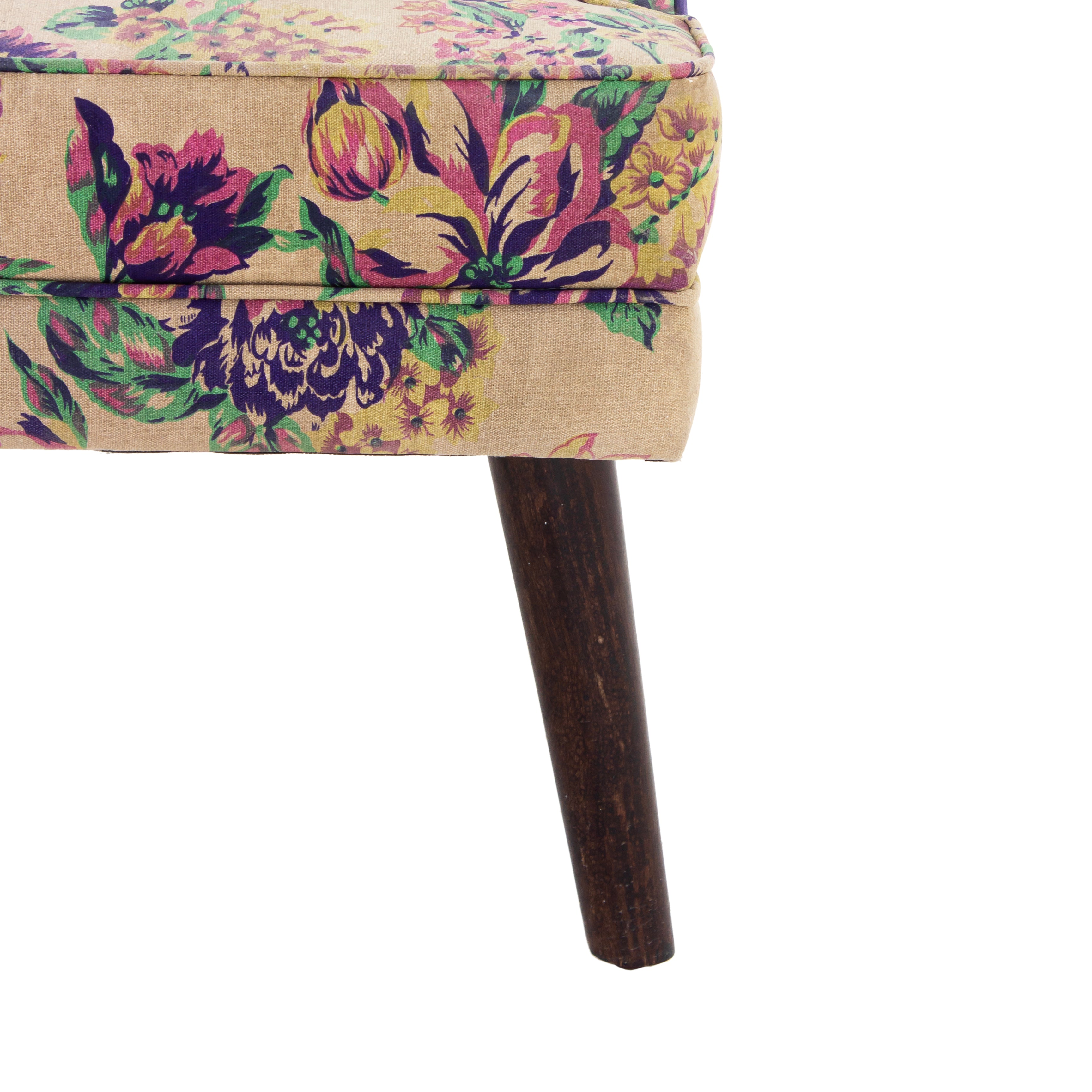 Peachtree Eleanor Chair Cotton Printed Fabric Yellow Color (Set Of 2) - Peachtree Home