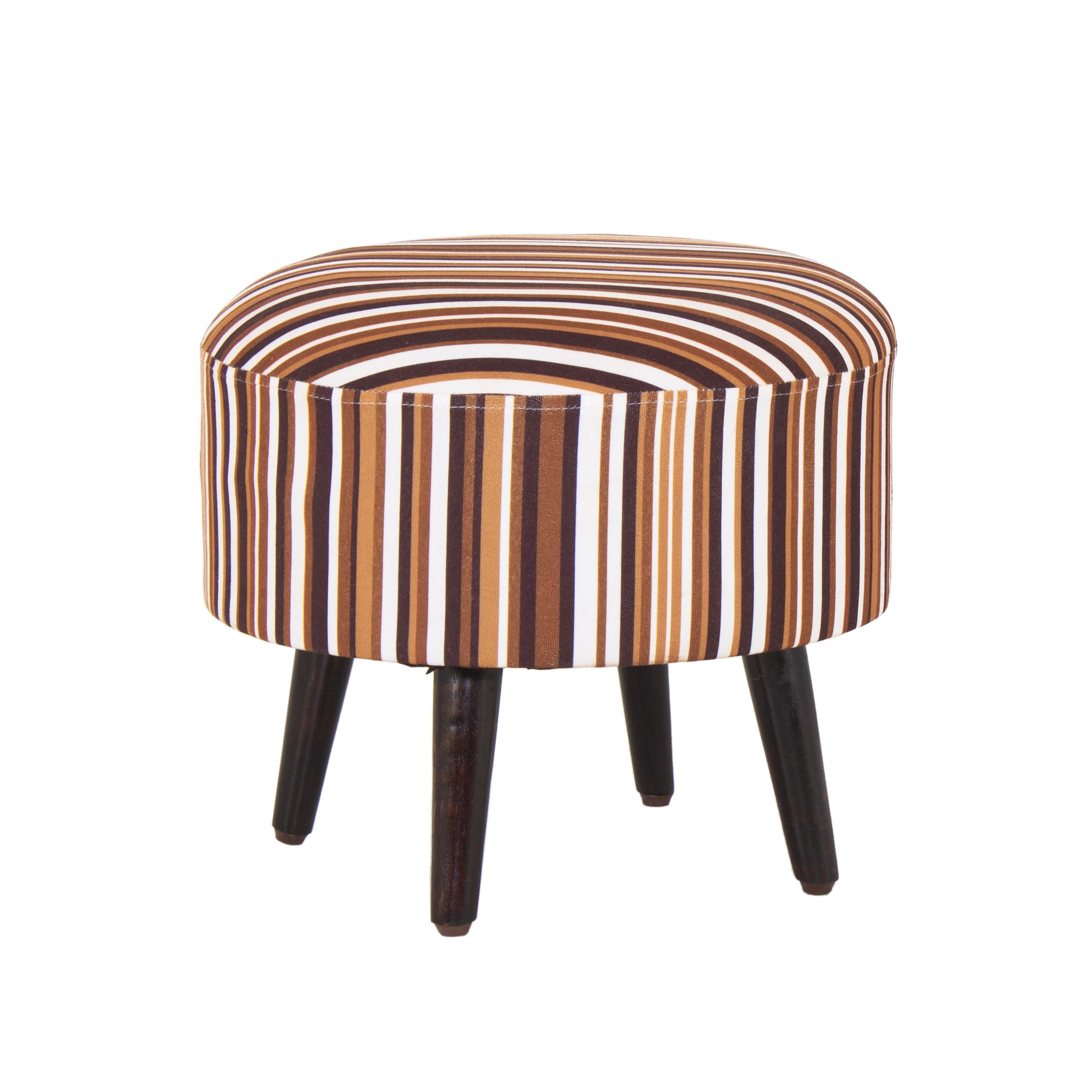Printed Round Shape Pouf (12 Inch, Set of 2) - Peachtree Home
