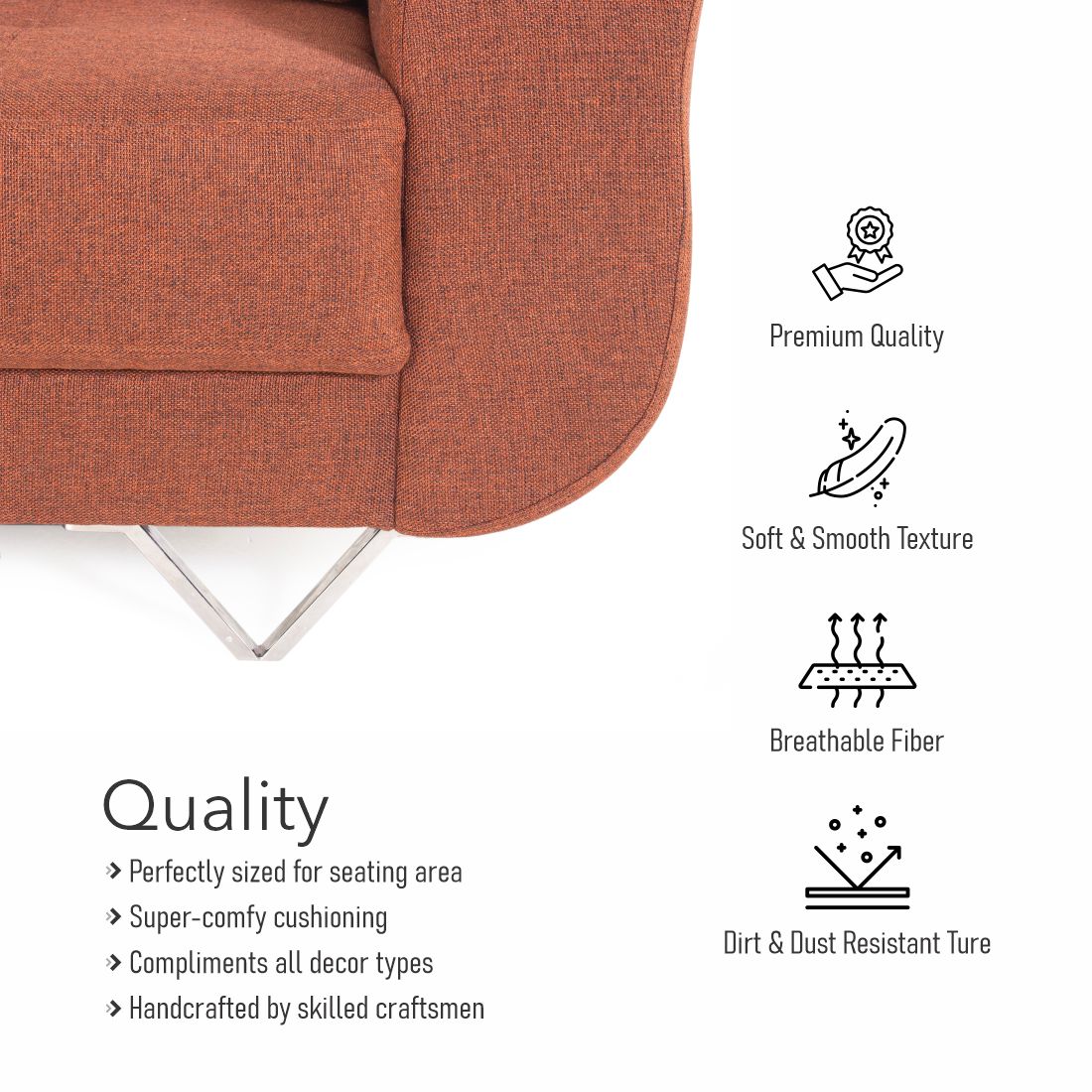 Ibiza 2-Seater Jute Sofa In Brown Colour - Peachtree Home