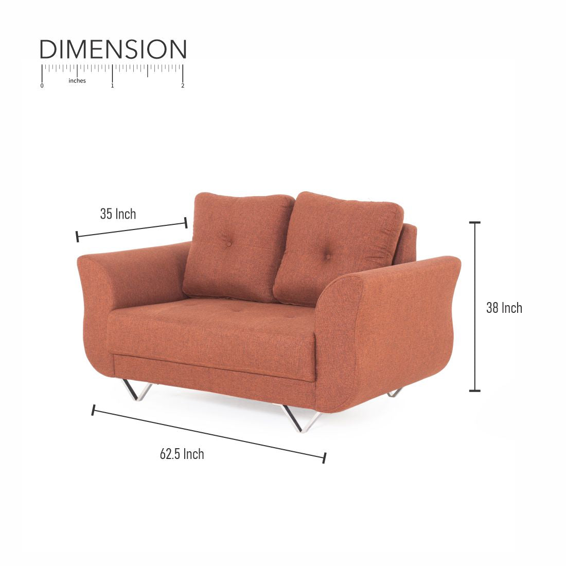 Ibiza 2-Seater Jute Sofa In Brown Colour - Peachtree Home