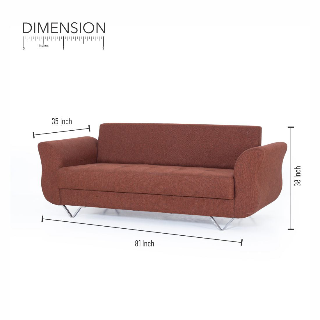 Ibiza 3-Seater Jute Sofa In Brown Colour - Peachtree Home