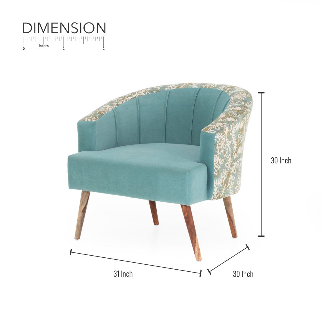 Nova Printed Velvet Chair With Arm For Living Room (Set Of 2) - Peachtree Home