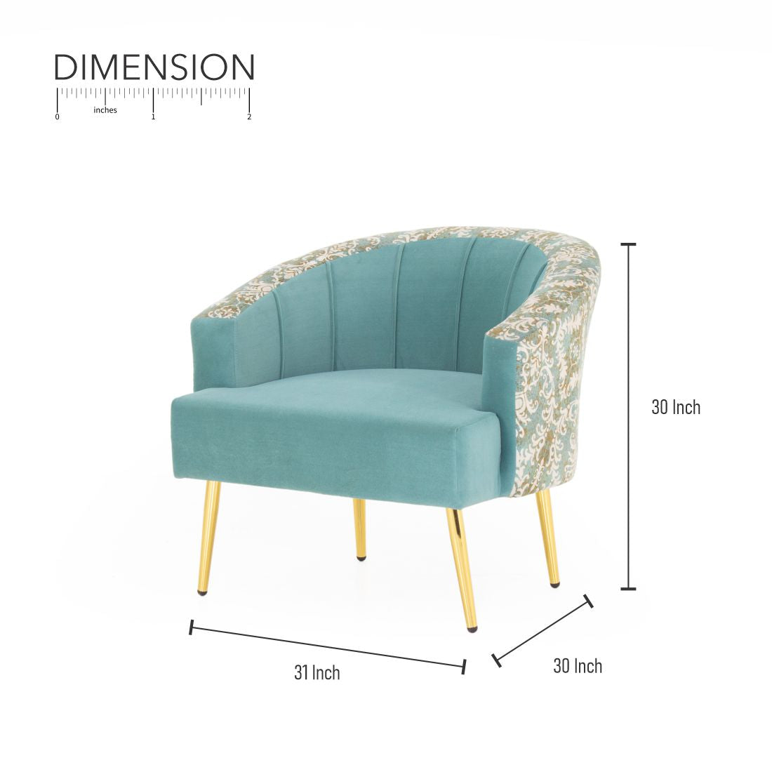 Nova Printed Velvet Chair With Arm For Living Room (Set Of 2) - Peachtree Home