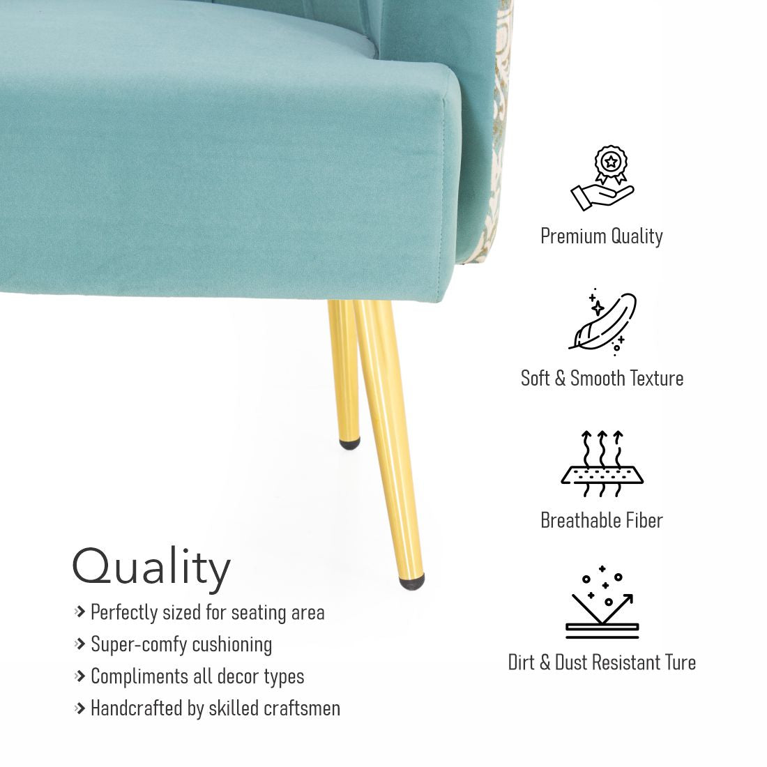 Nova Printed Velvet Chair With Arm For Living Room (Set Of 2) - Peachtree Home