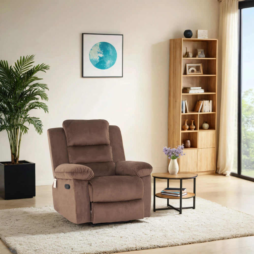 Metro Recliner Sofa In Dark Brown Colour - Peachtree Home