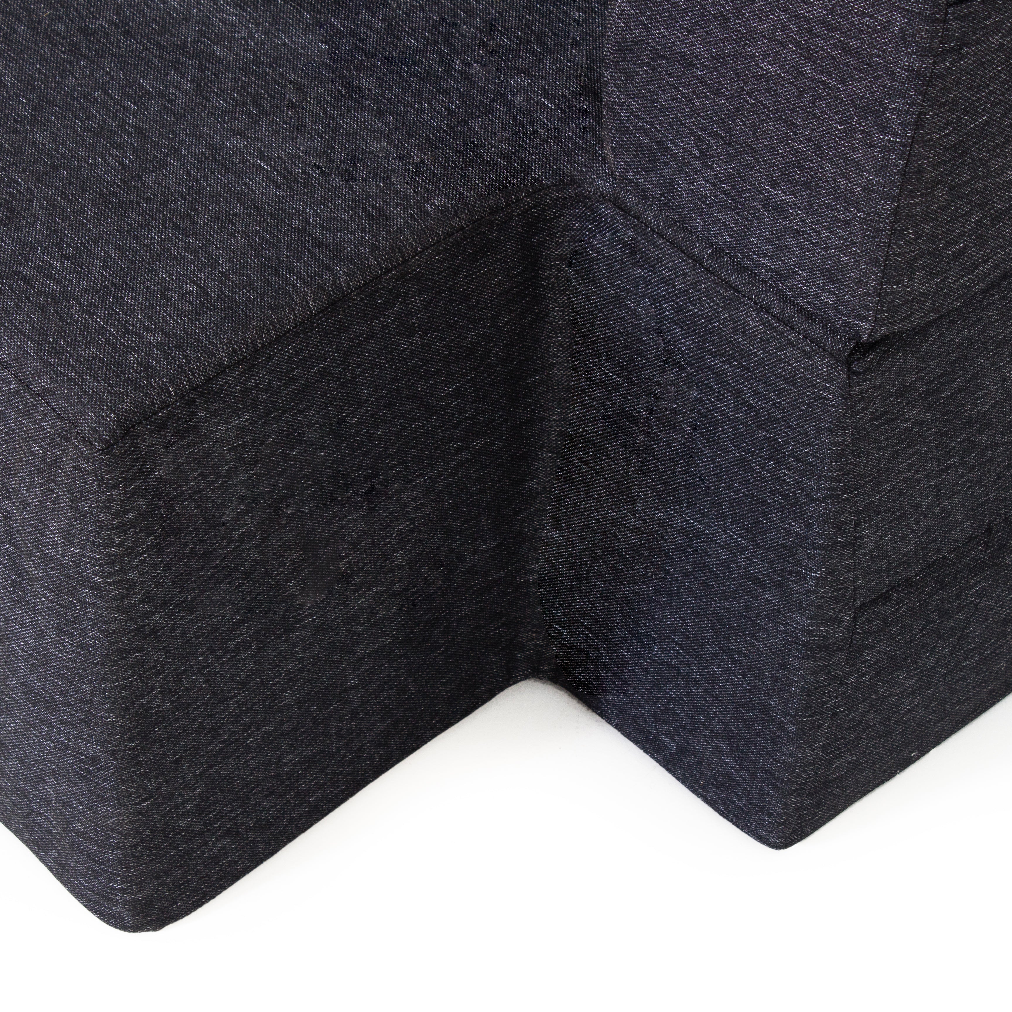 Zen 3-seater Jute Sofa Cum Bed In Black Colour