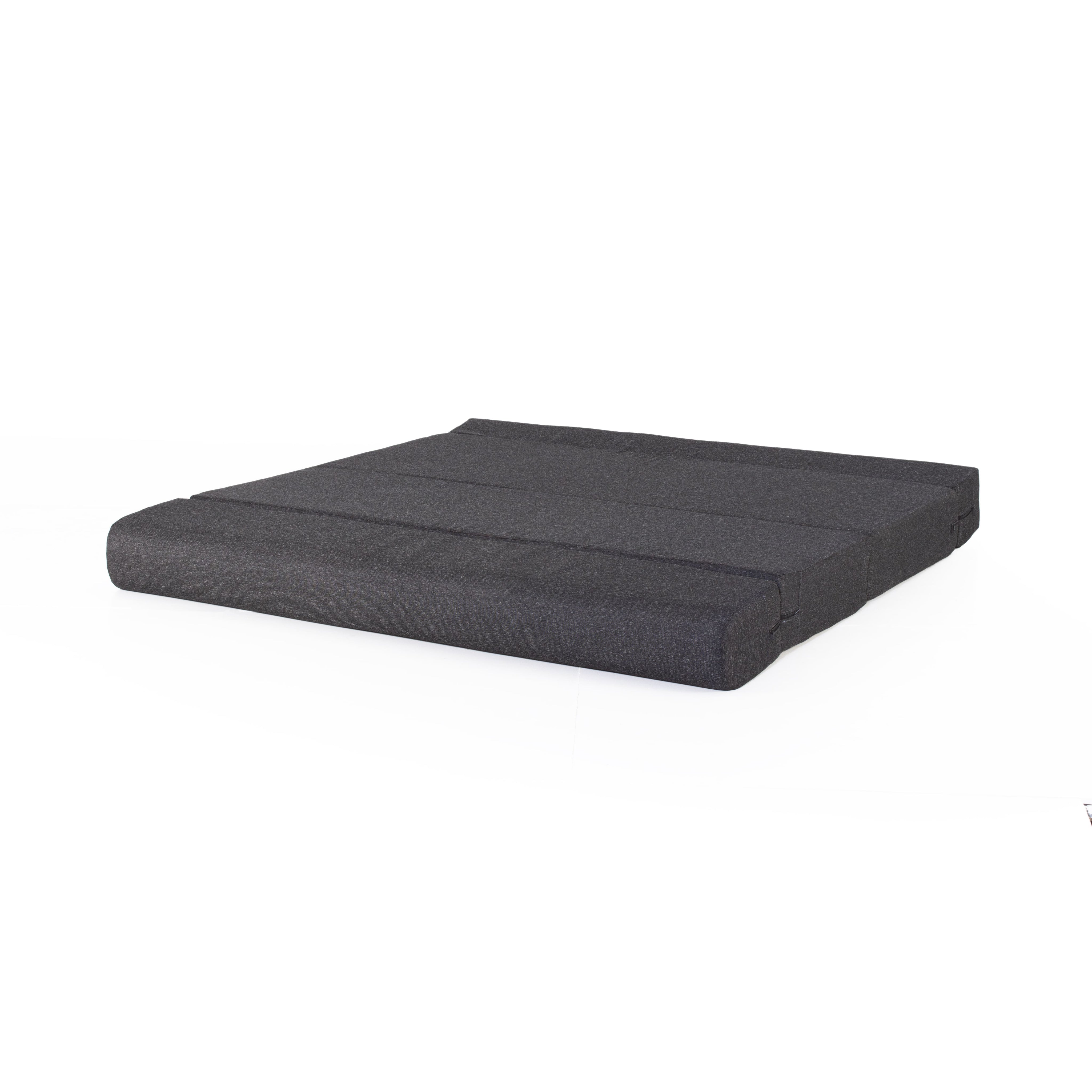 Zoe 3-seater Jute Sofa Cum Bed In Black Colour