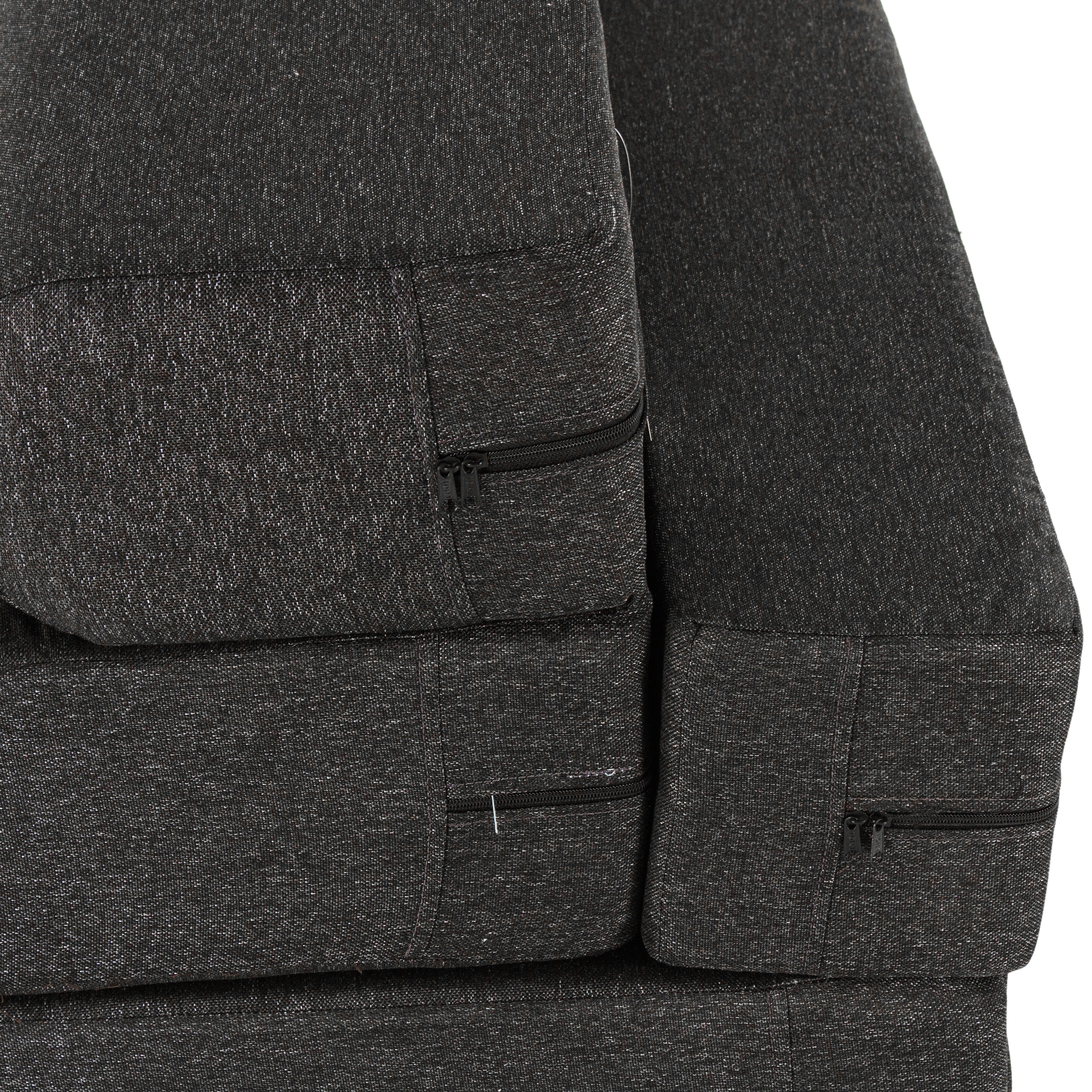 Zoe 3-seater Jute Sofa Cum Bed In Black Colour
