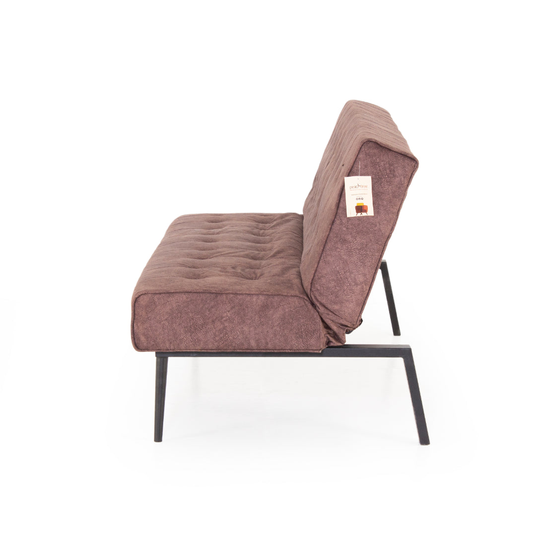 Peachtree Nidra Three Seater Sofa cum Bed Swed Fabric (Brown) - Peachtree Home