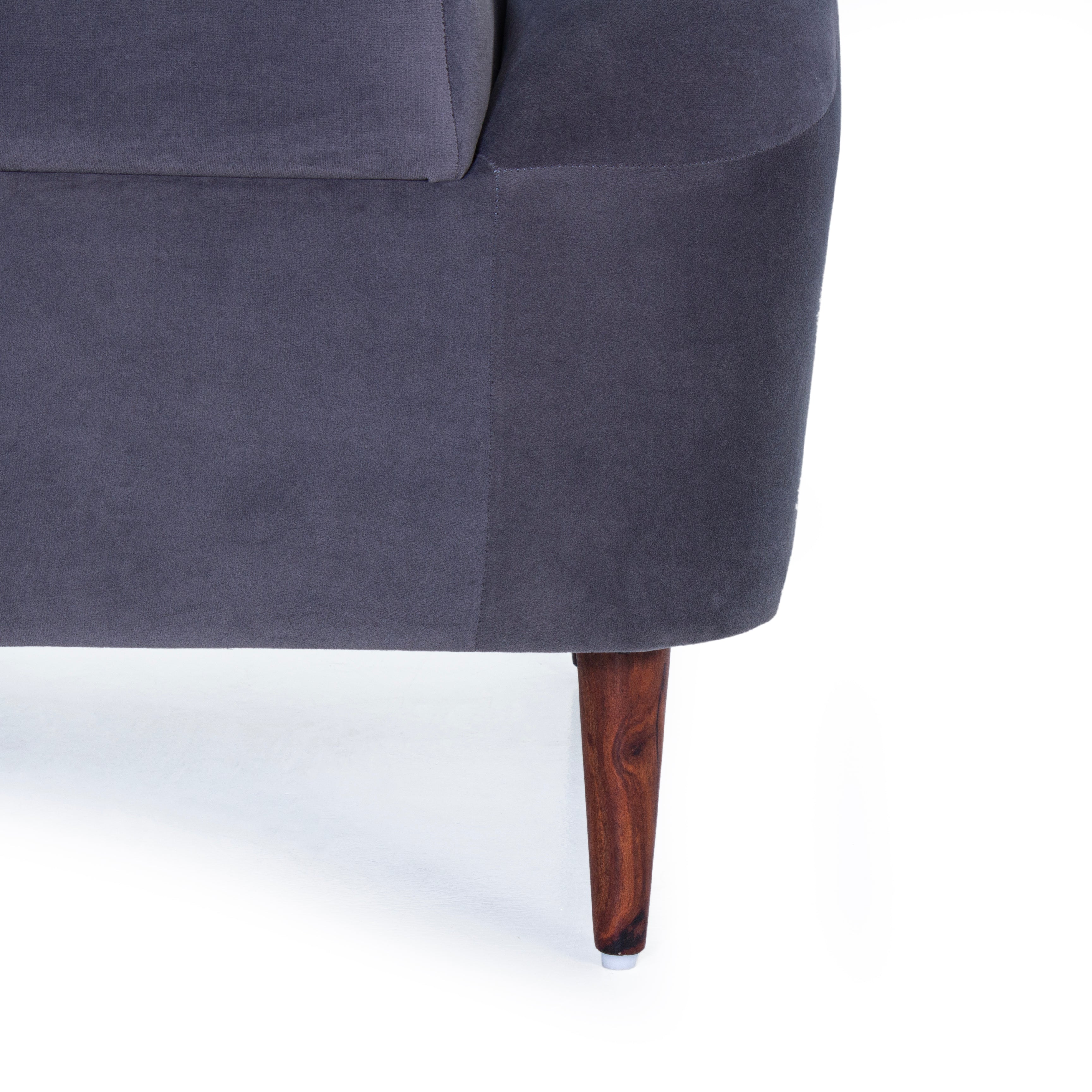 Jessica Velvet Chair With Arm In Grey Colour (Set Of 2) - Peachtree Home