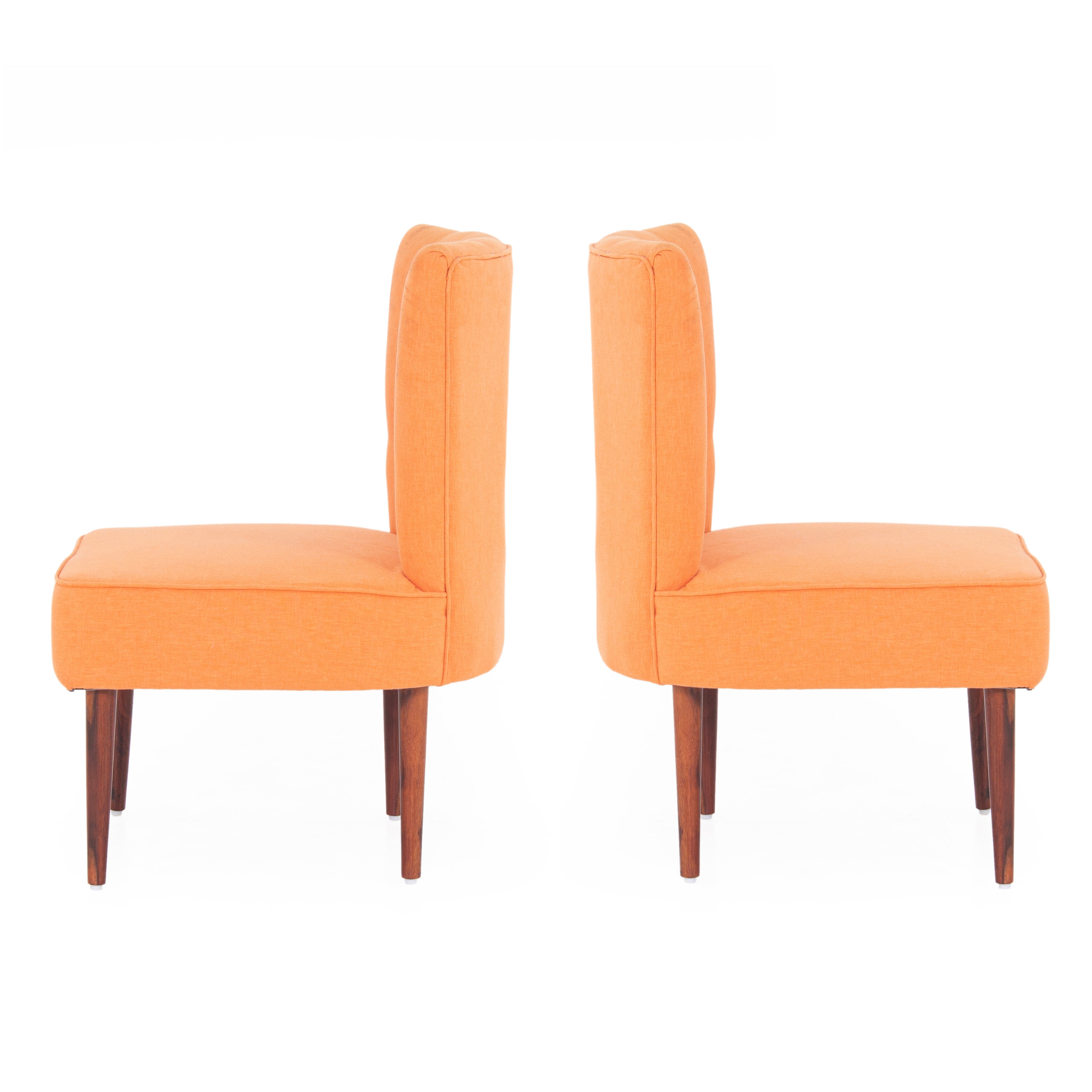 Hellena Cotton Chair In Orange Colour (Set Of 2) - Peachtree Home