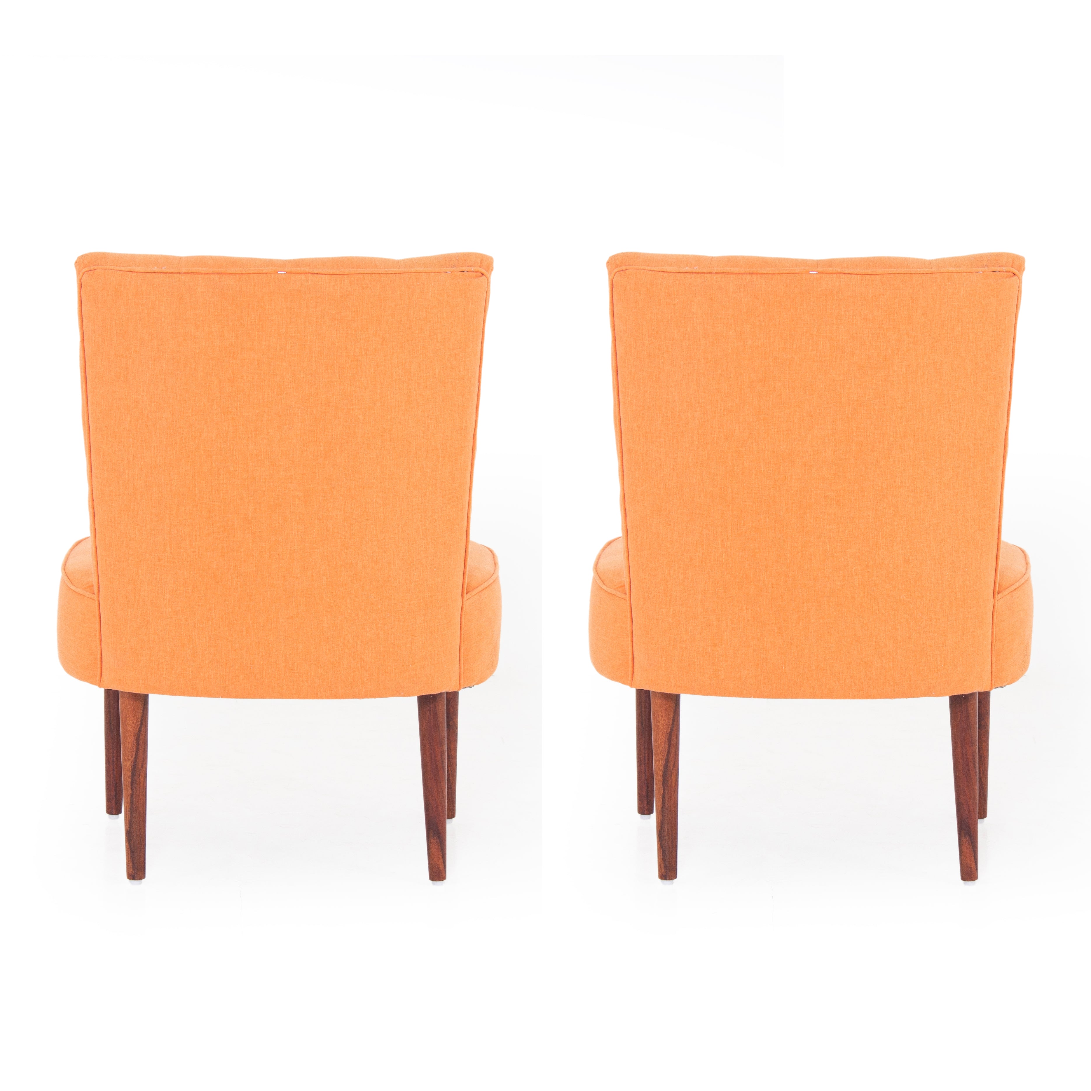 Hellena Cotton Chair In Orange Colour (Set Of 2) - Peachtree Home