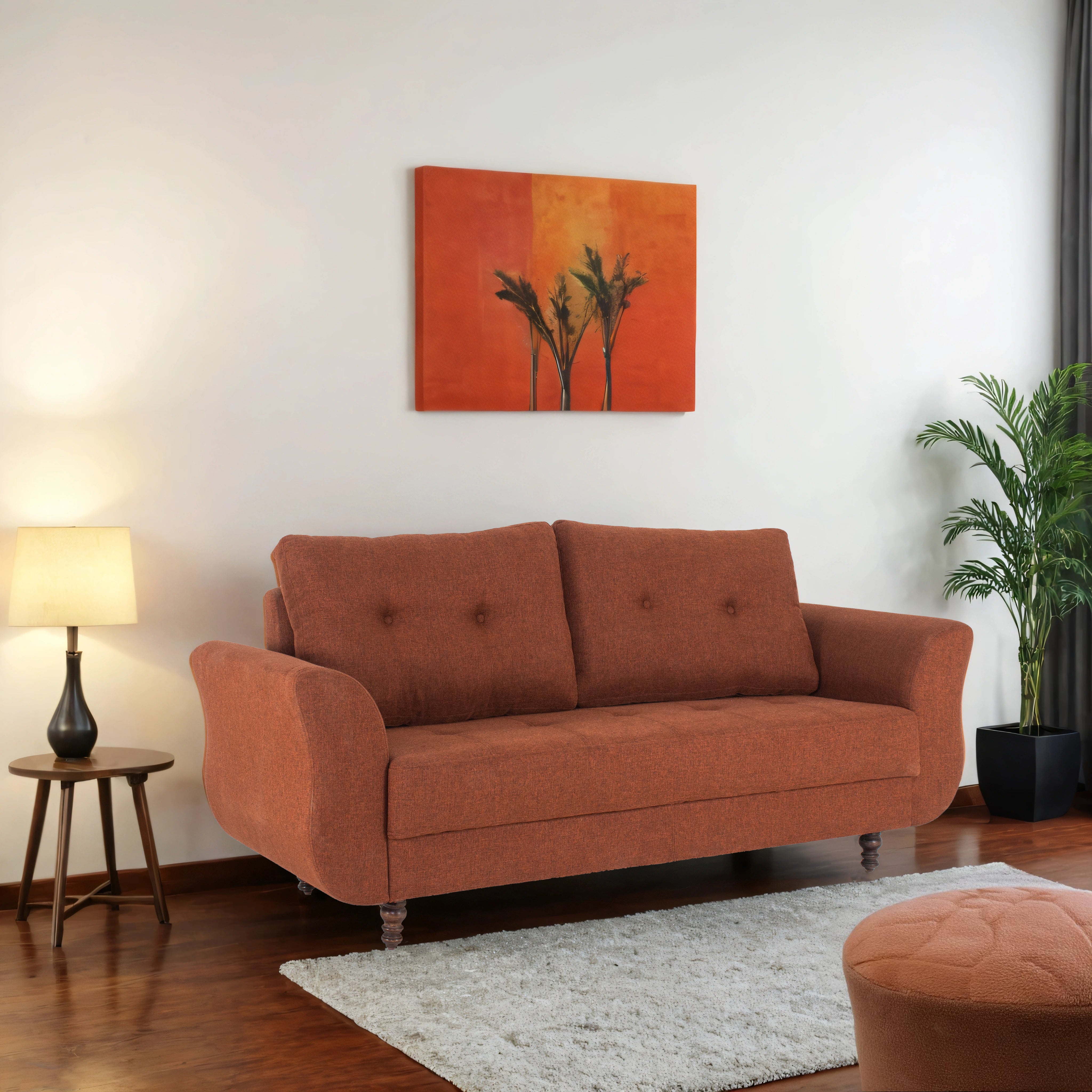 Ibiza 3-Seater Jute Sofa In Brown Colour - Peachtree Home