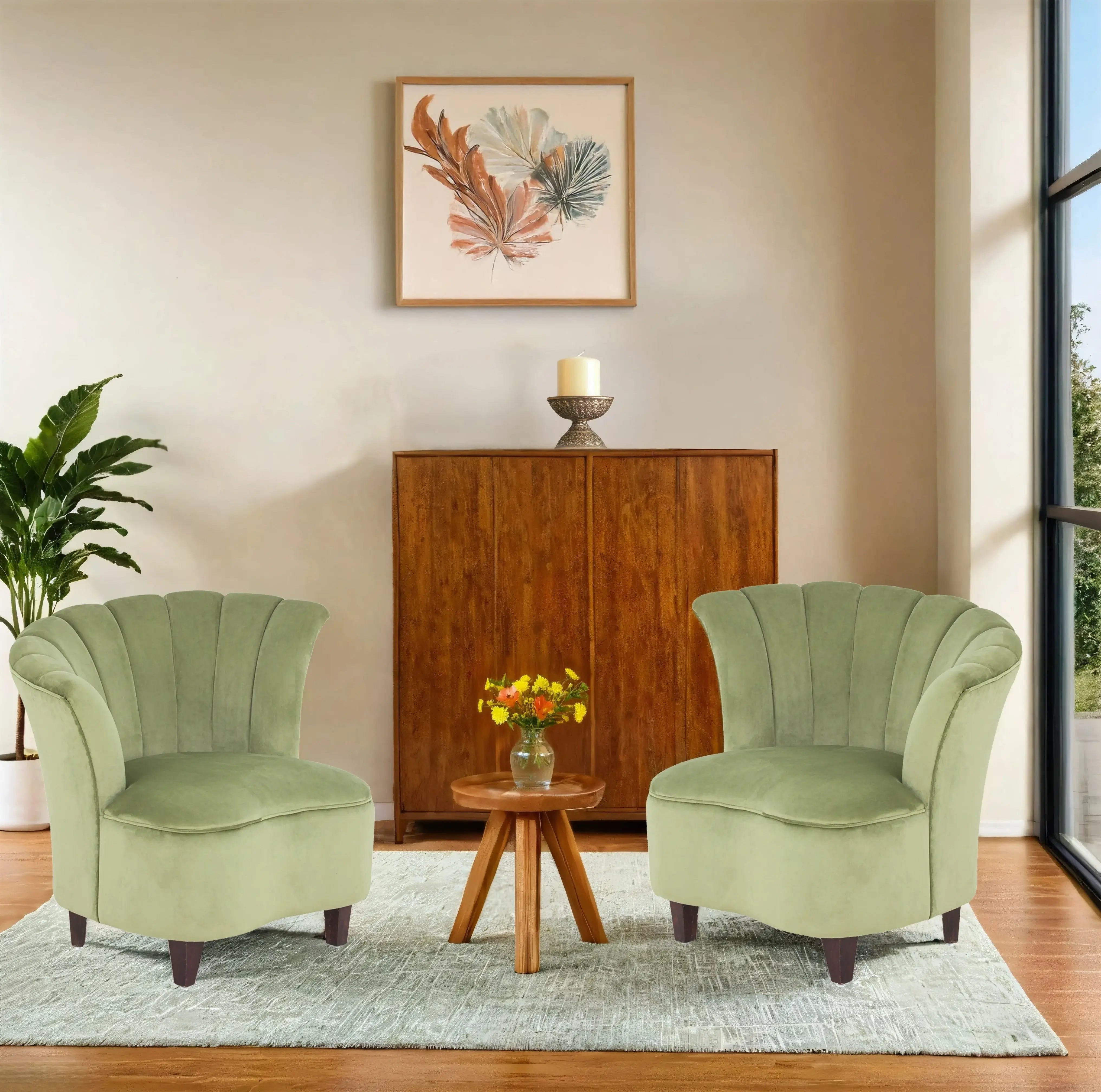 Butterfly Velvet Chair (Set of 2) - Peachtree Home