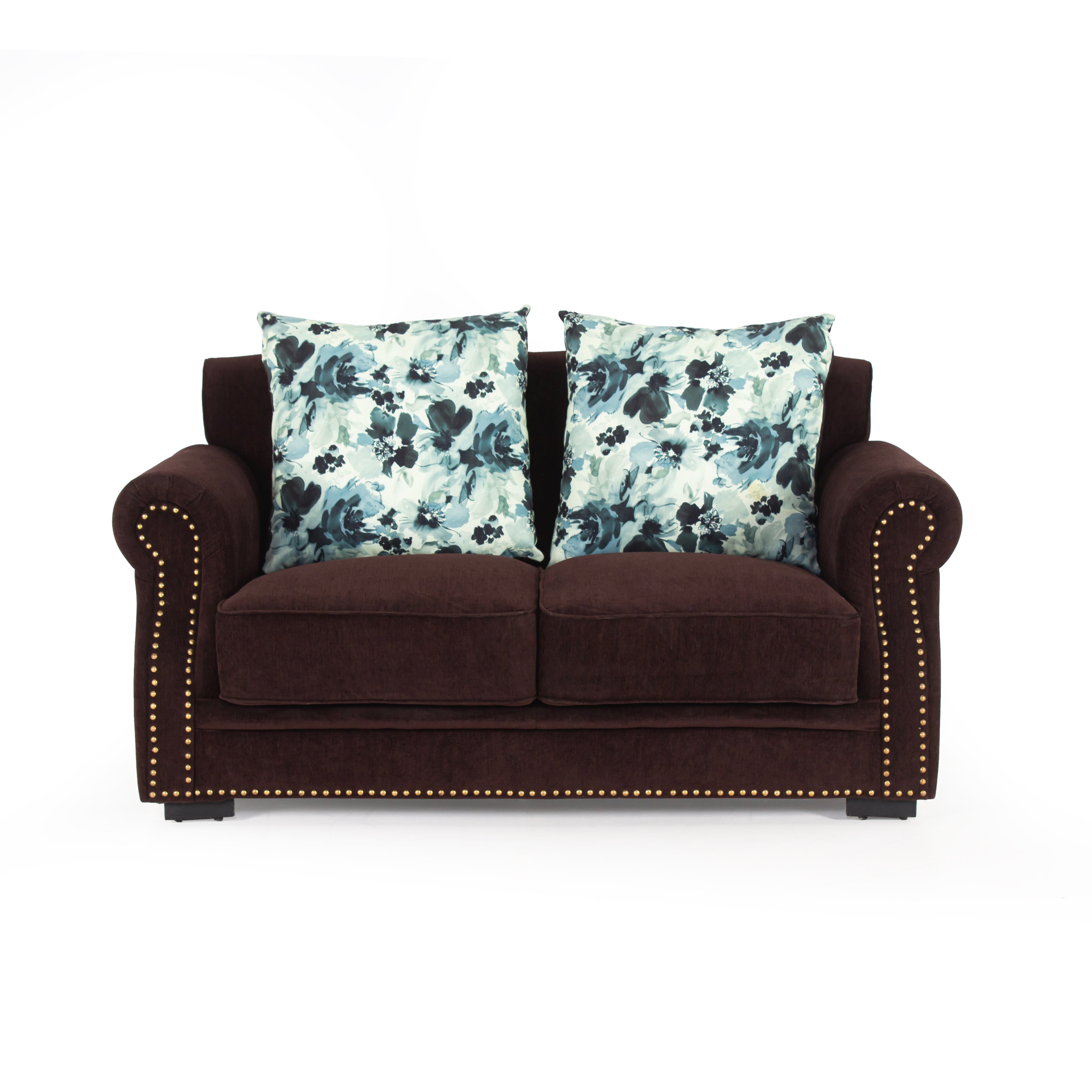 Peachtree Alton Two Seater Sofa Malfino Fabric (Dark Brown) - Peachtree Home
