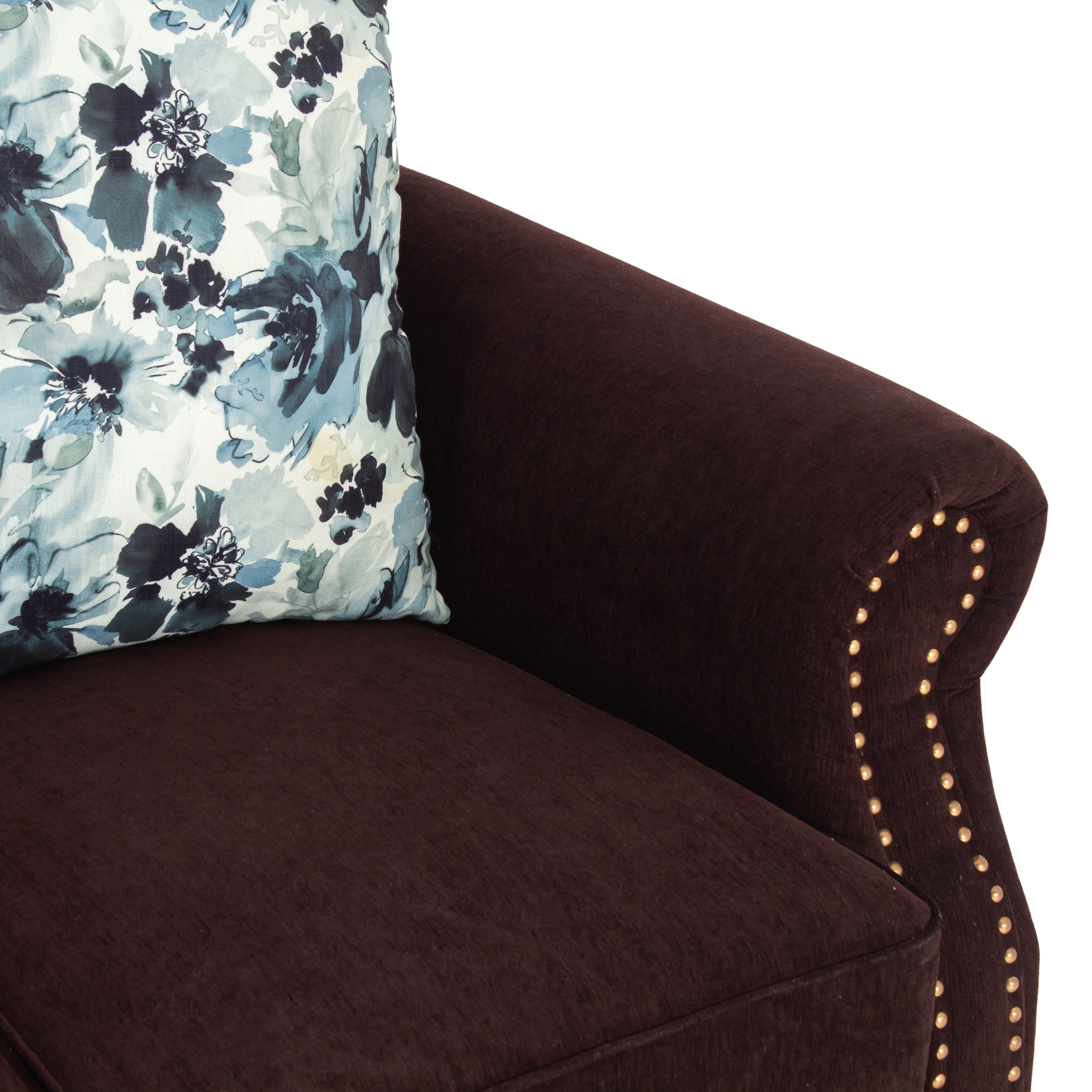Peachtree Alton Two Seater Sofa Malfino Fabric (Dark Brown) - Peachtree Home