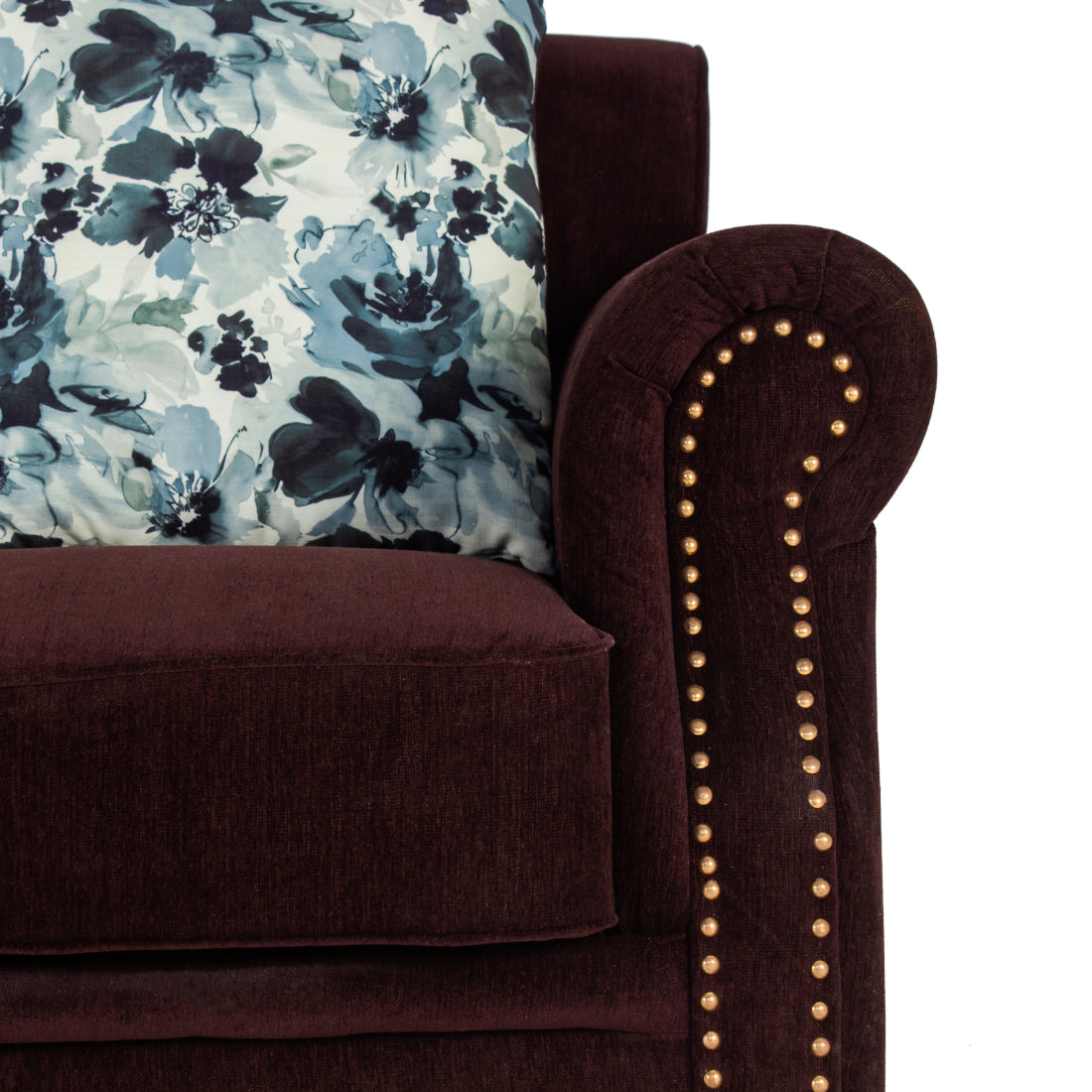 Peachtree Alton Three Seater Sofa Malfino Fabric (Dark Brown) - Peachtree Home