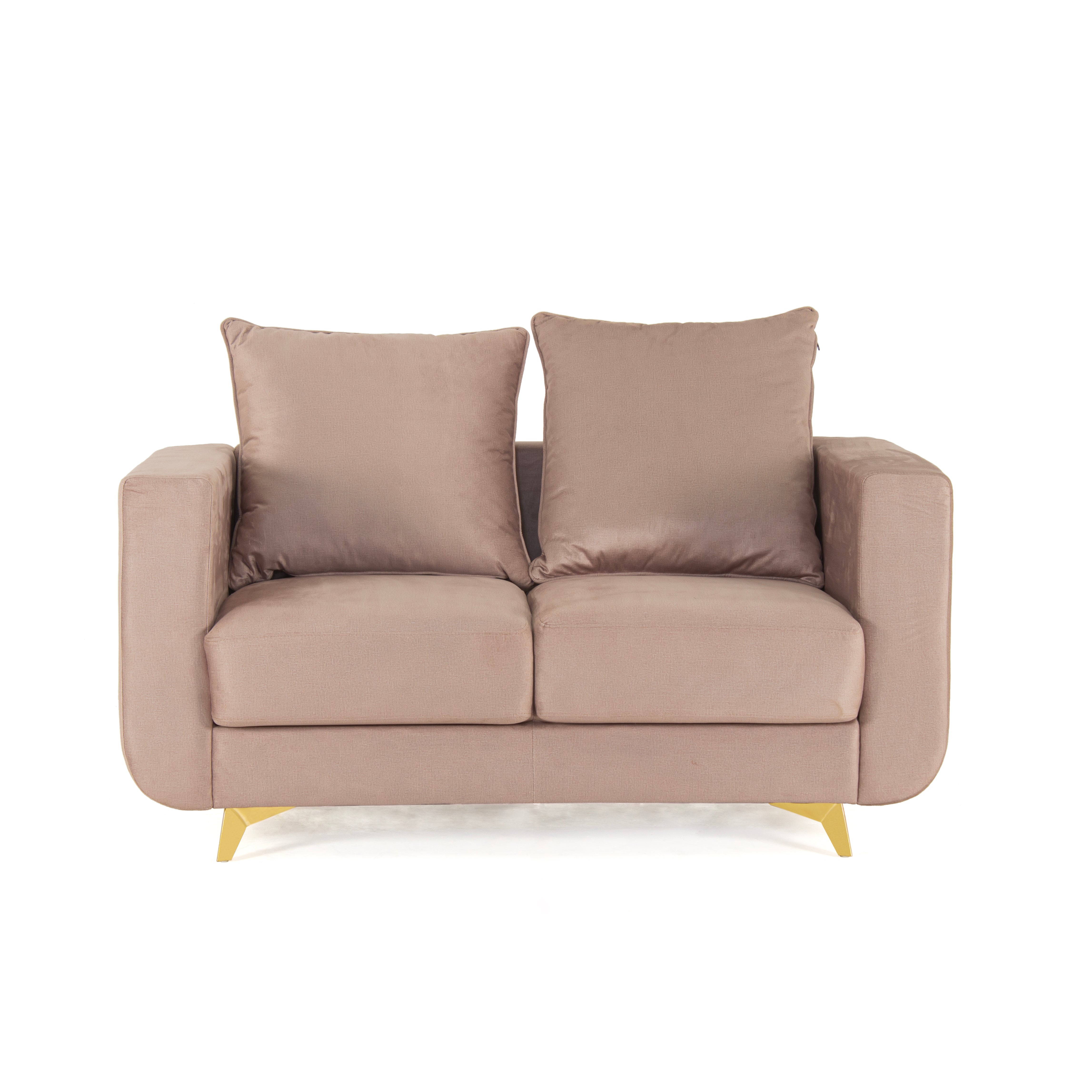Peachtree Rio Two Seater Sofa Cotton Fabric (Cream) - Peachtree Home