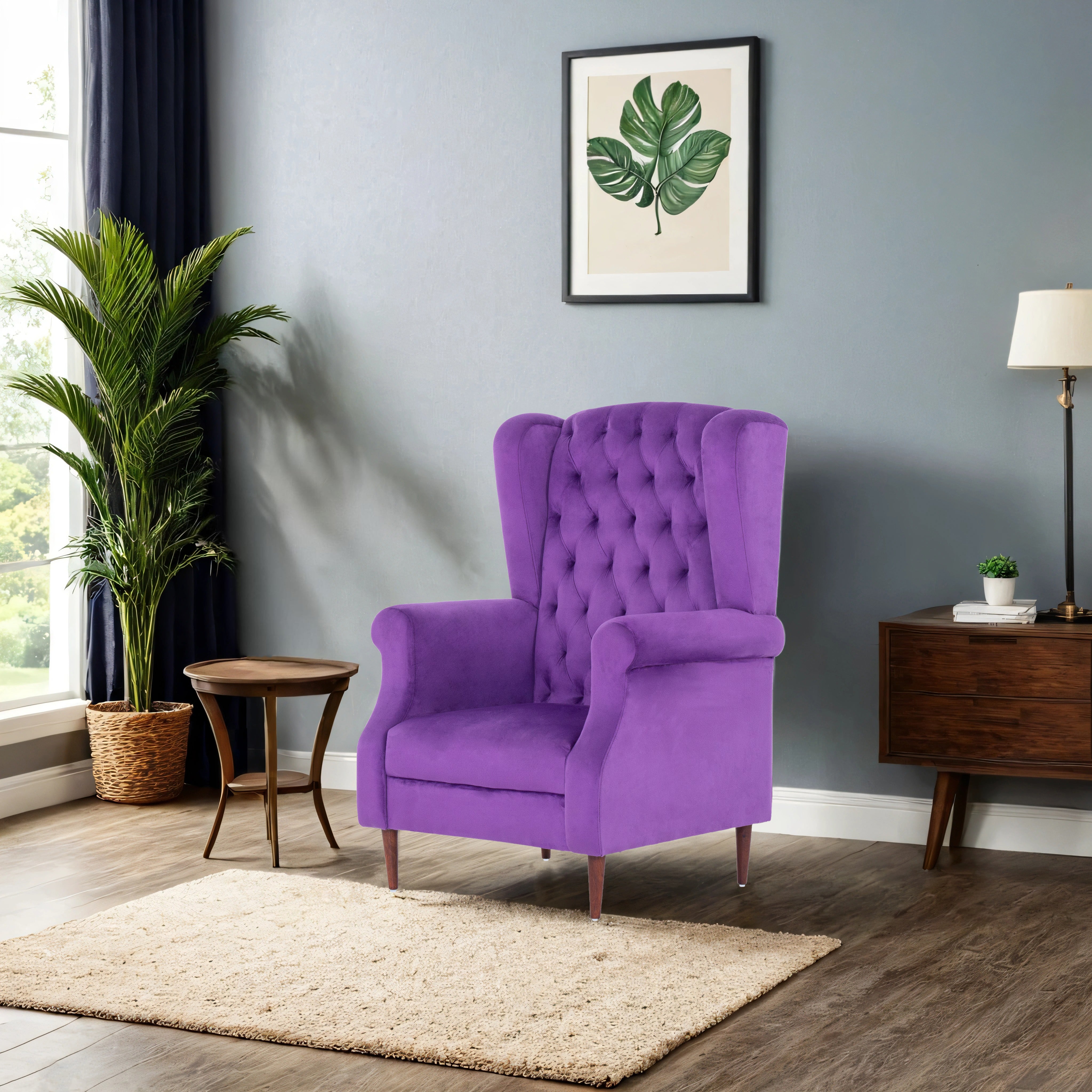 Eliza Velvet Chair With Arm For Living Room - Peachtree Home