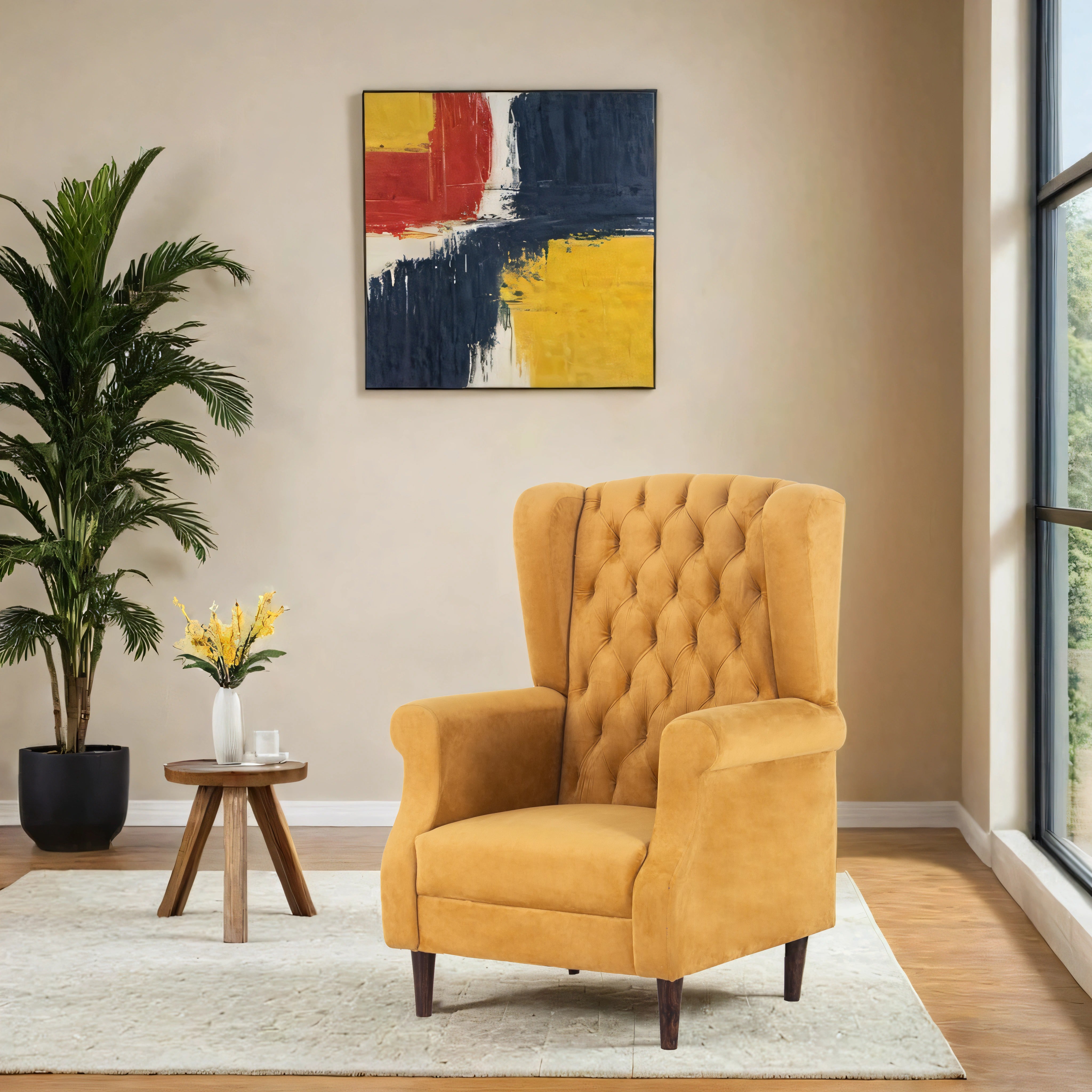 Eliza Velvet Chair With Arm For Living Room - Peachtree Home