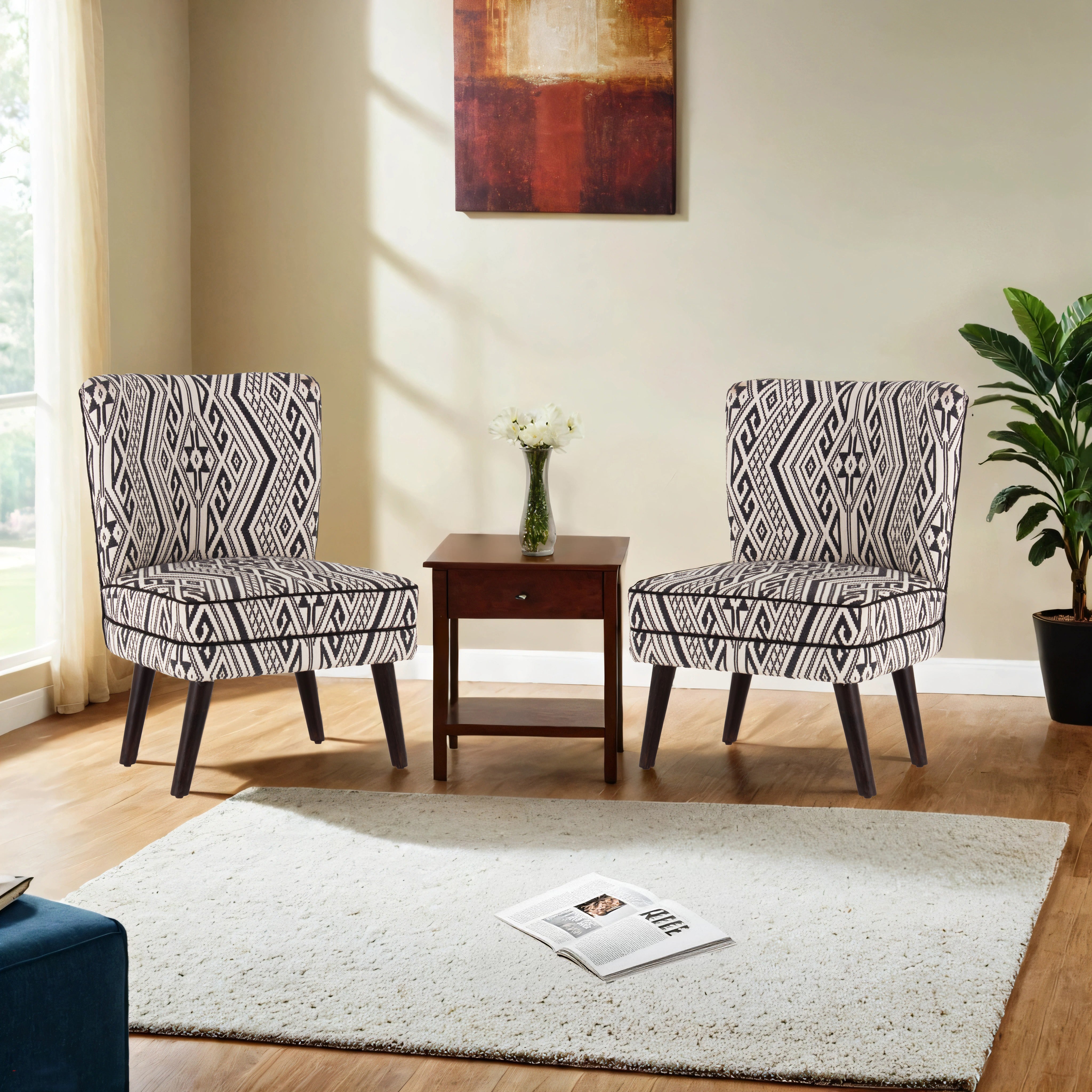 Rochllee Suede Velvet Chair For Living Room (Set Of 2) - Peachtree Home