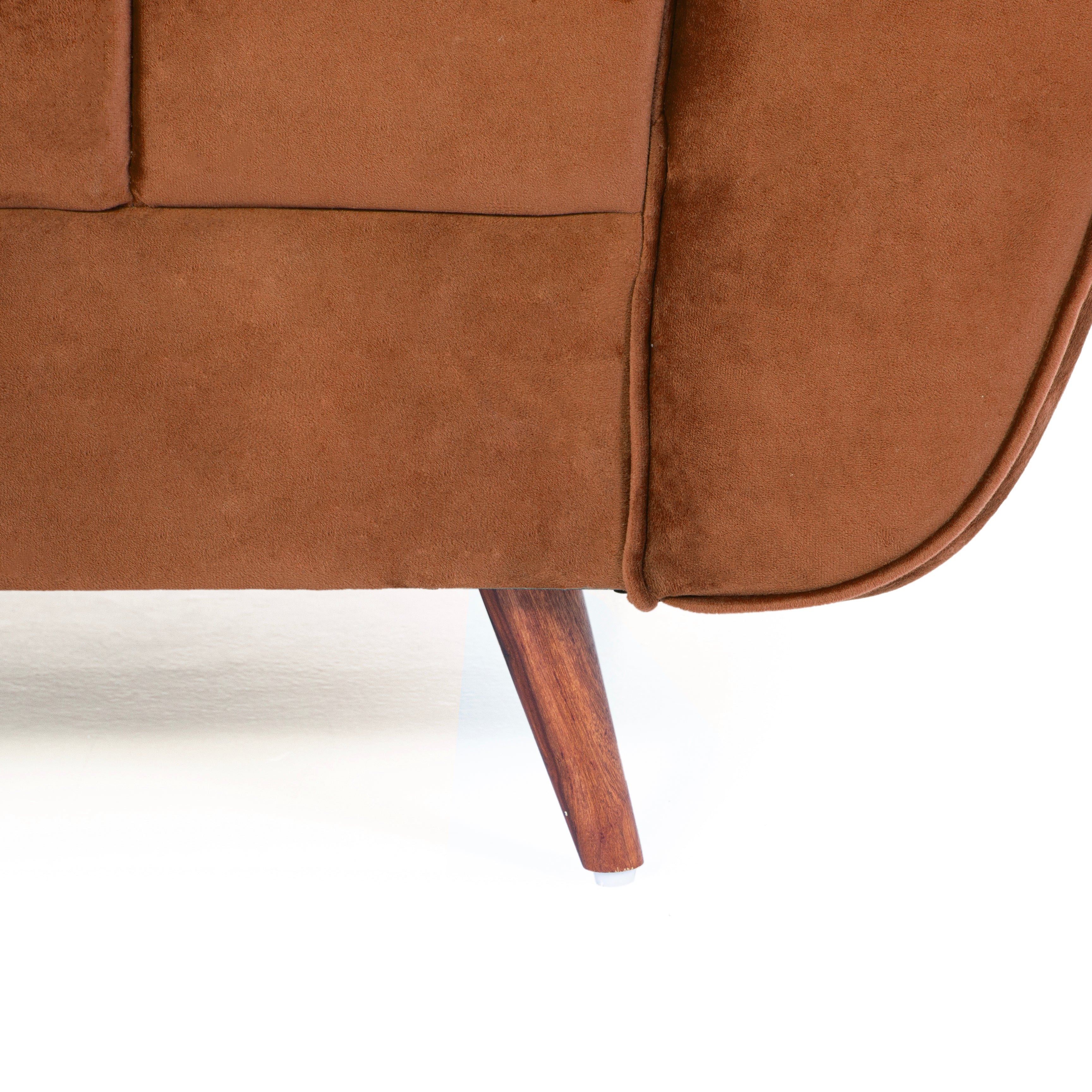 Peachtree Eden Two Seater Sofa Velvet Fabric (Brown) - Peachtree Home