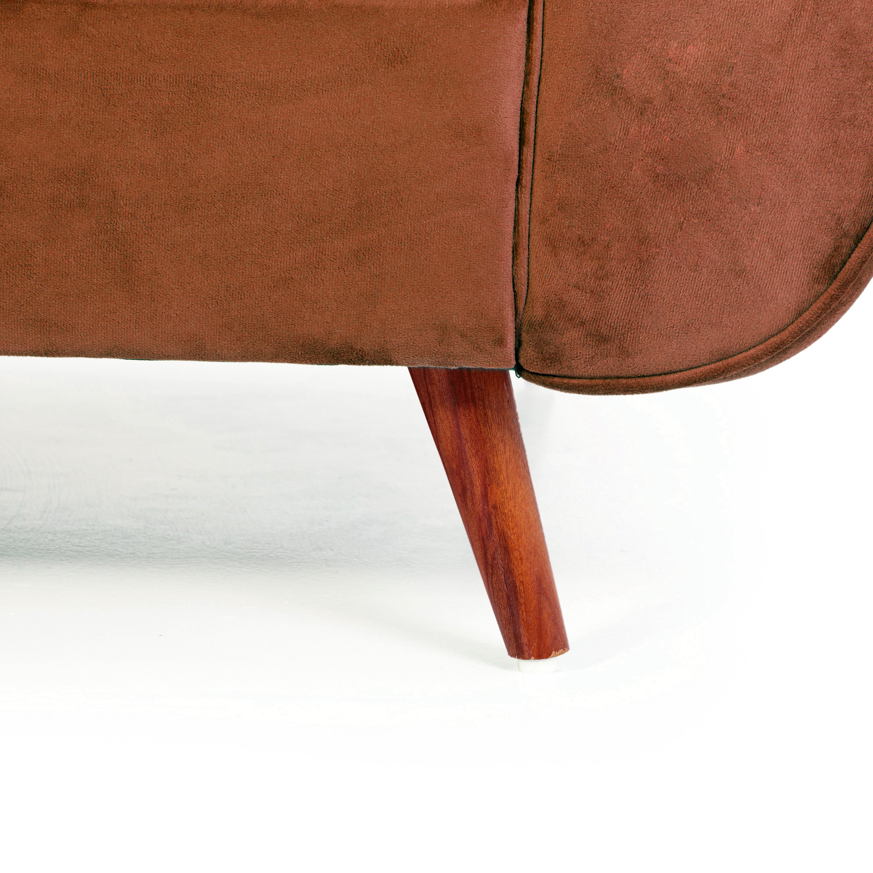 Peachtree Eden Three Seater Sofa Velvet Fabric (Brown) - Peachtree Home