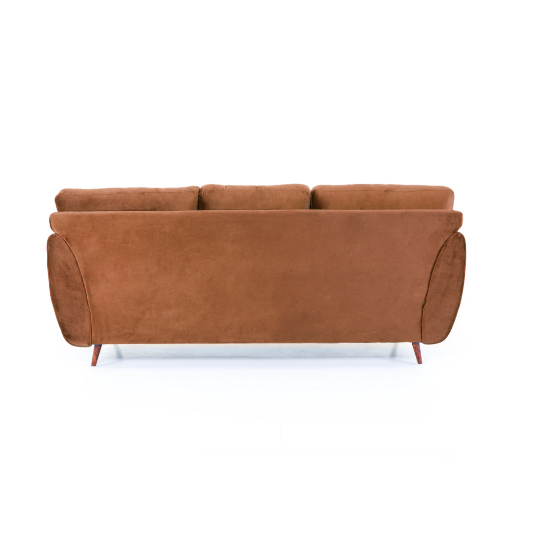 Peachtree Eden Three Seater Sofa Velvet Fabric (Brown) - Peachtree Home