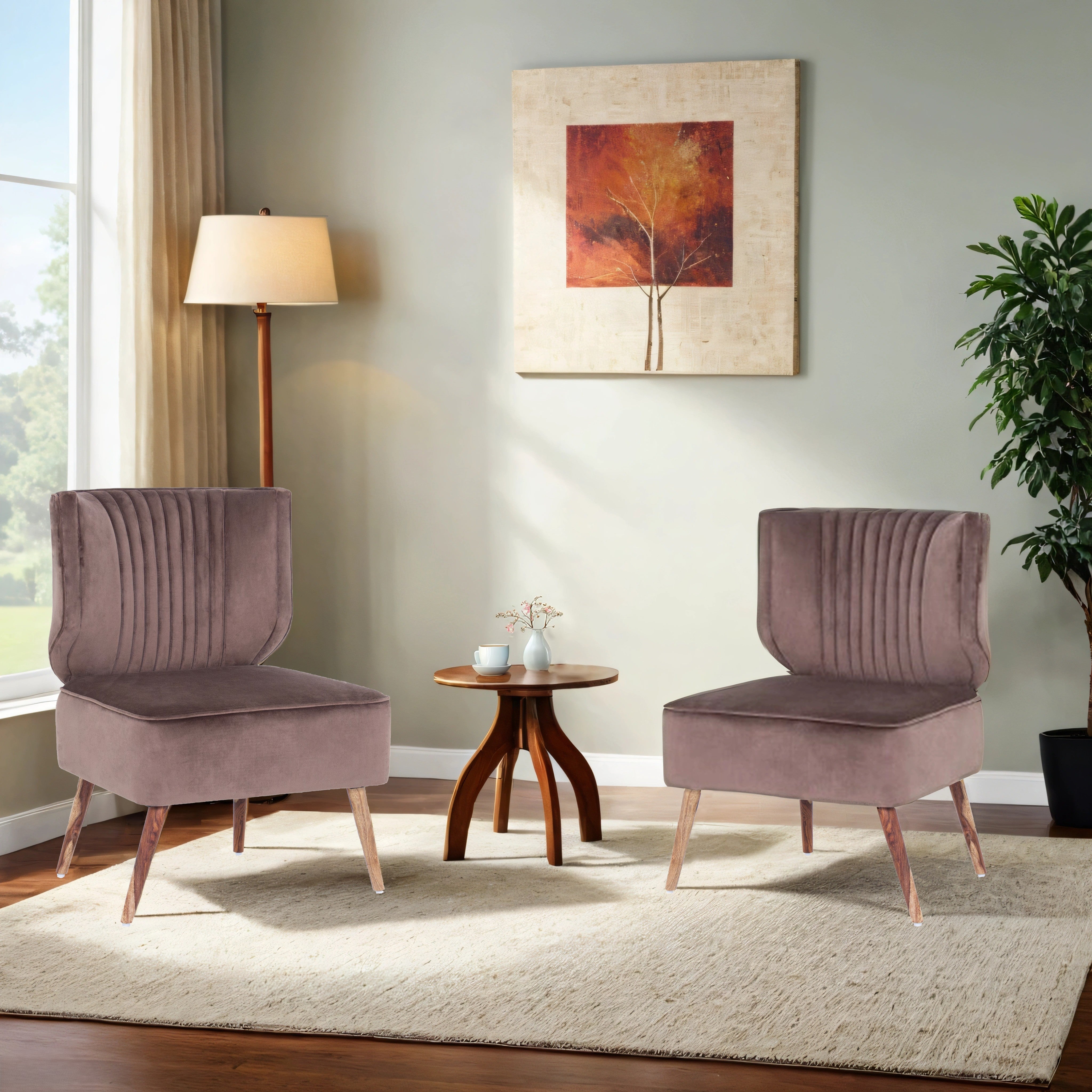 Gravity Velvet Chair For Living Room (Set Of 2) - Peachtree Home