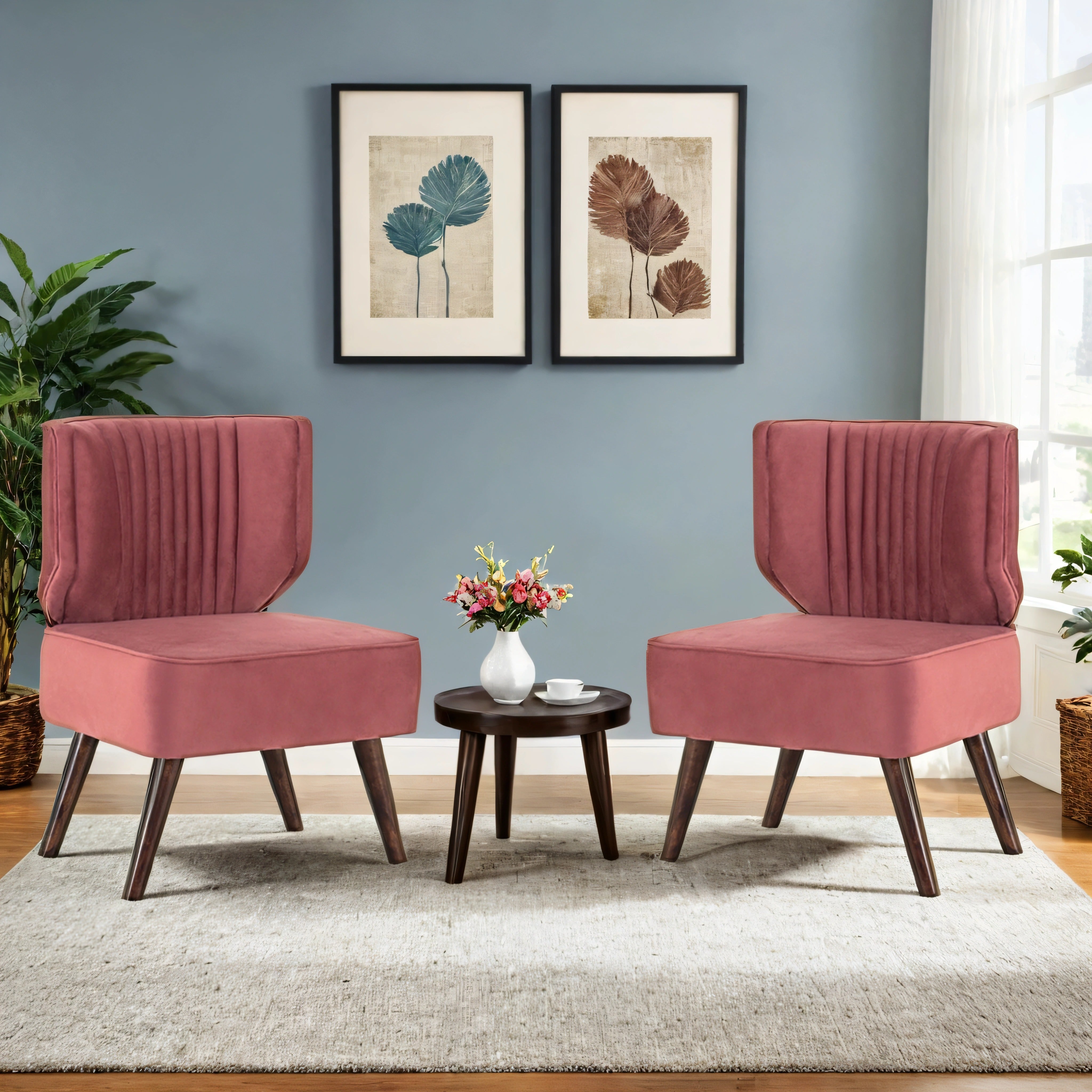 Gravity Velvet Chair For Living Room (Set Of 2) - Peachtree Home