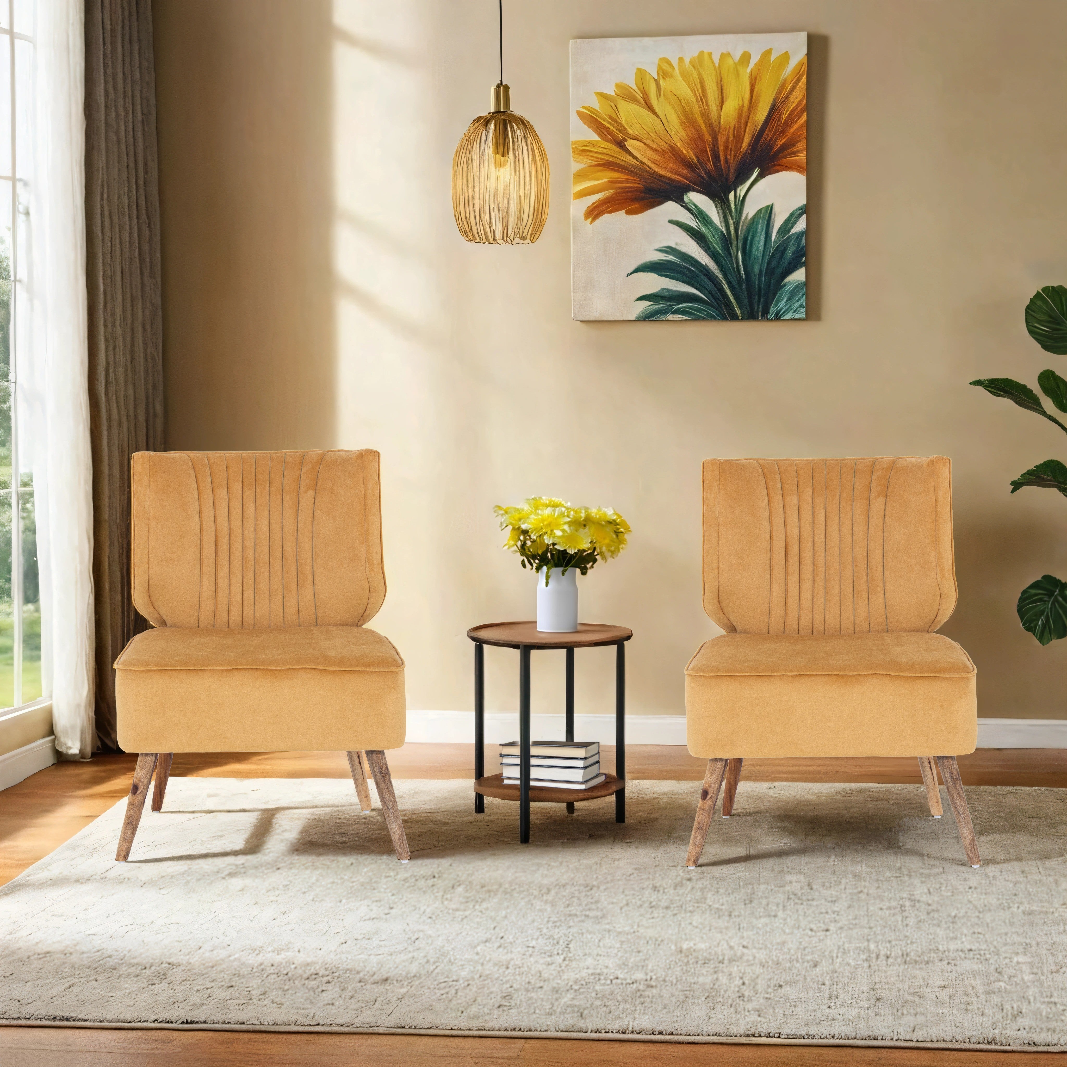 Gravity Velvet Chair For Living Room (Set Of 2) - Peachtree Home