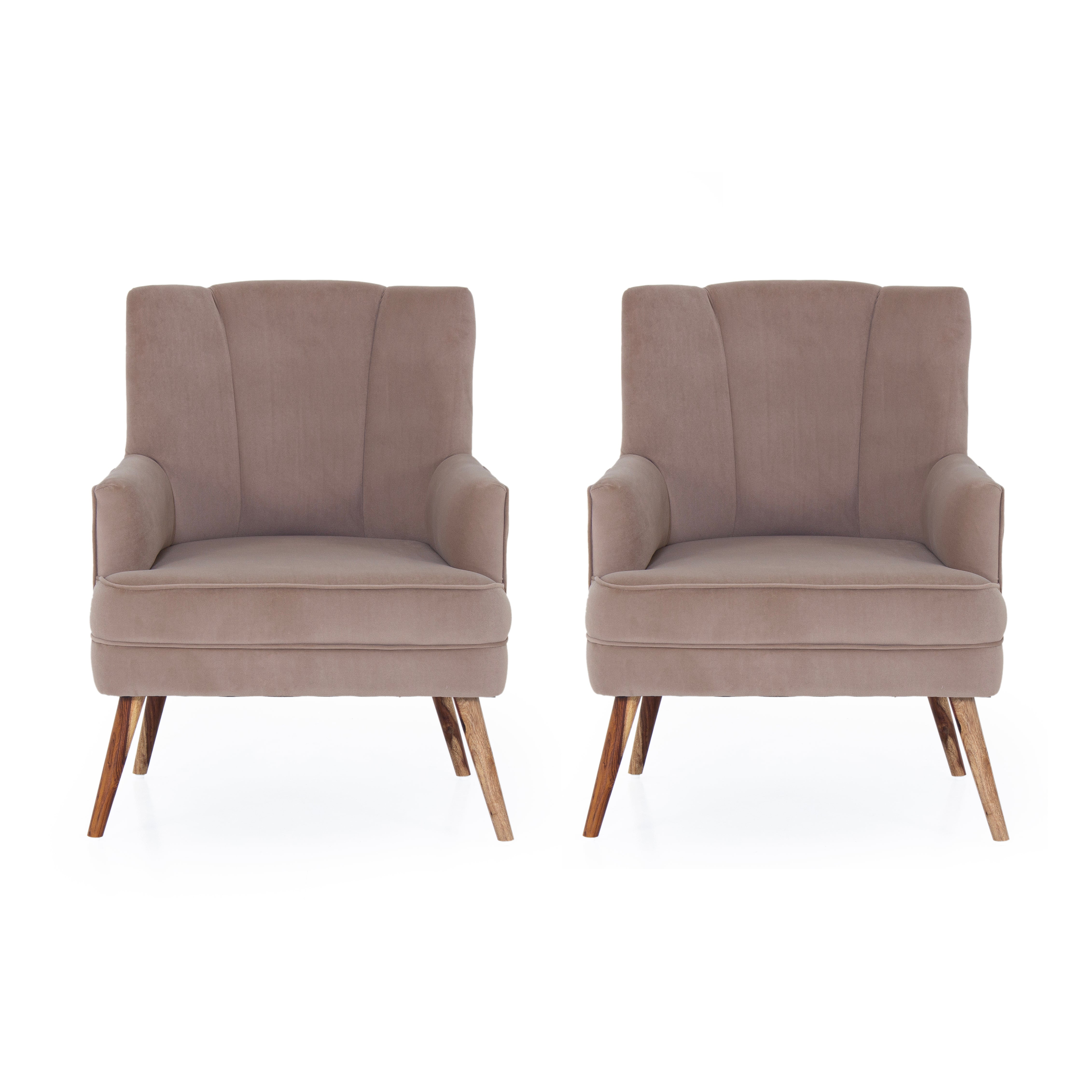 Rochllee Chair With Arm In Brown Colour (Set Of 2) - Peachtree Home