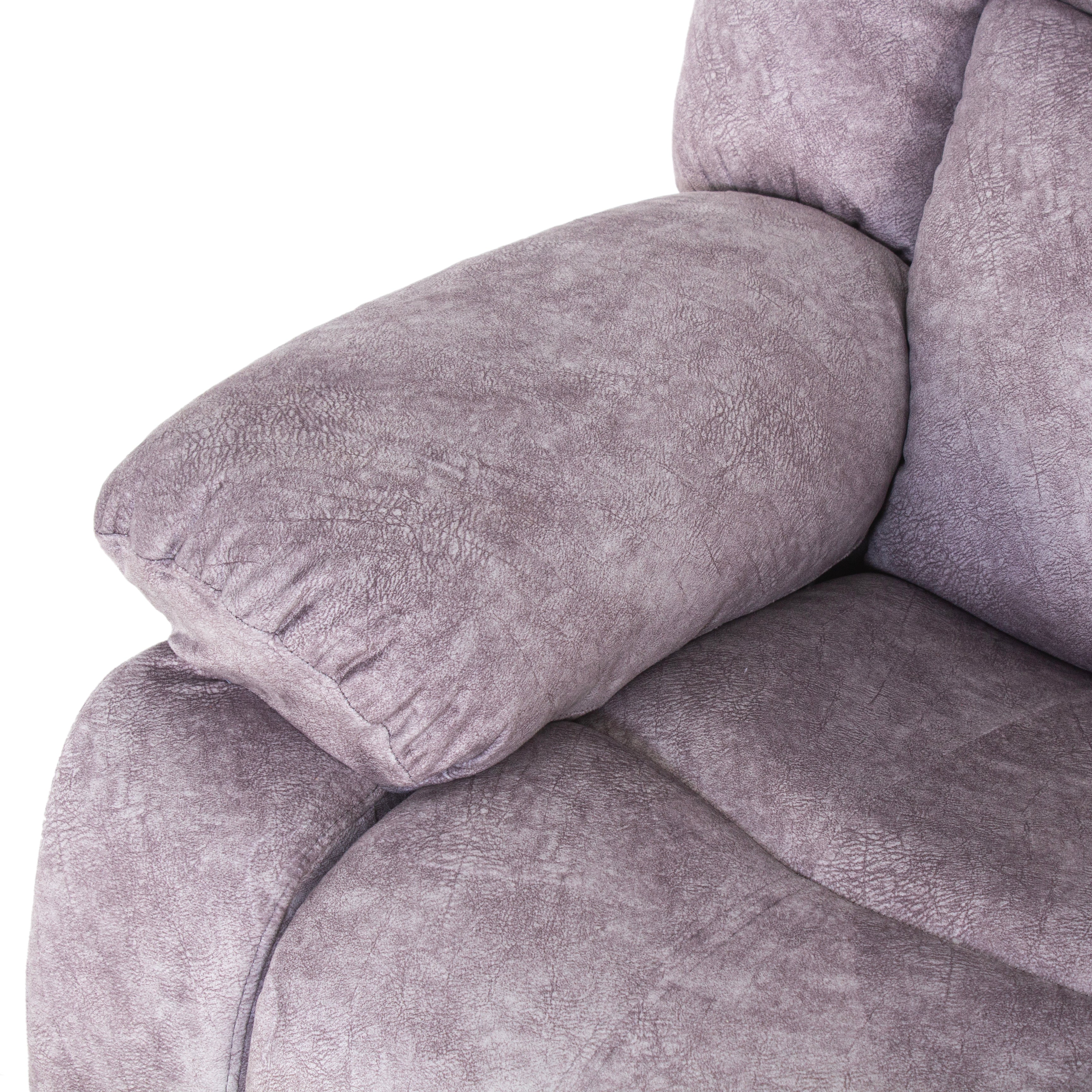 Peachtree Single Seater Recliner Avalon Swed Fabric (Light Grey) - Peachtree Home