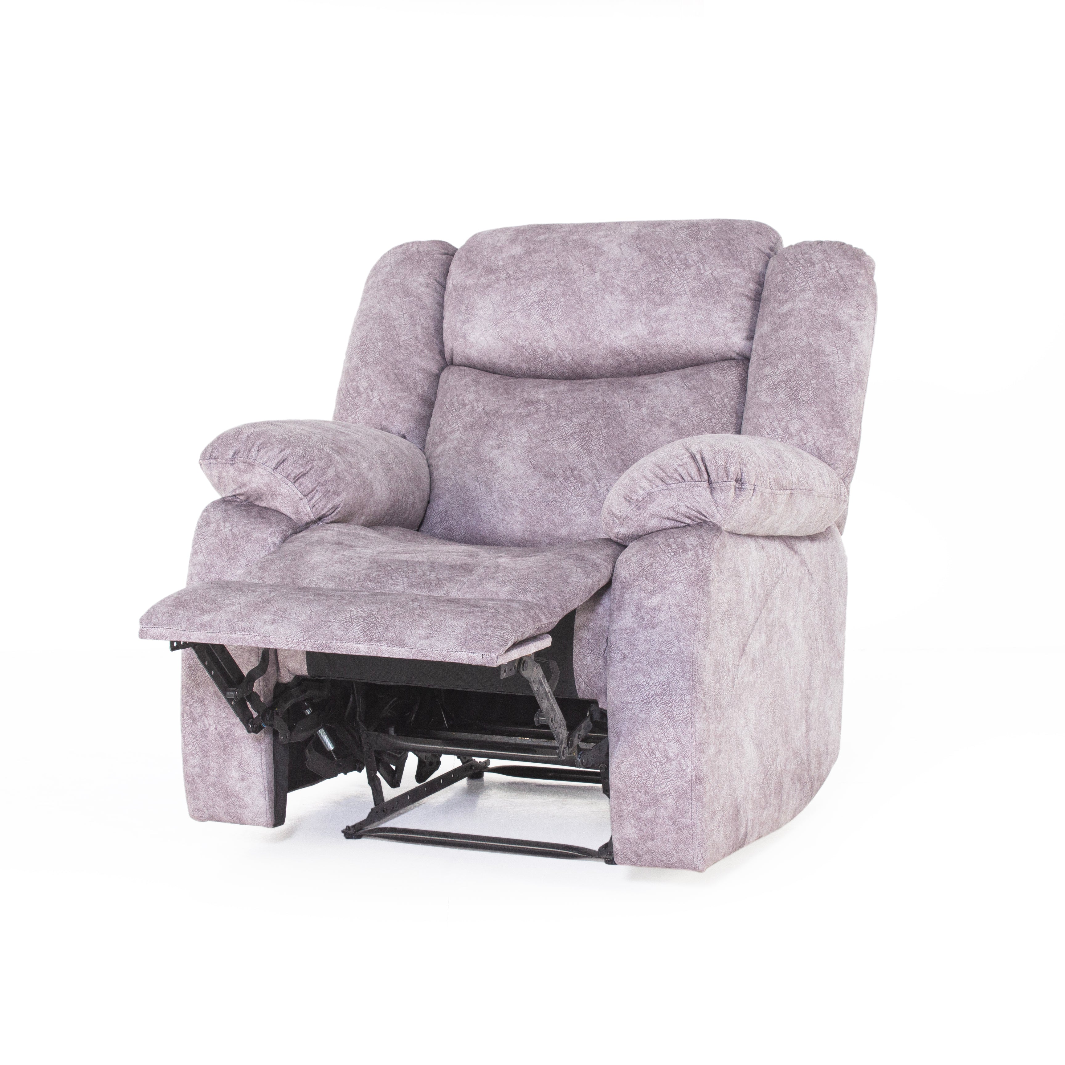 Peachtree Single Seater Recliner Avalon Swed Fabric (Light Grey) - Peachtree Home