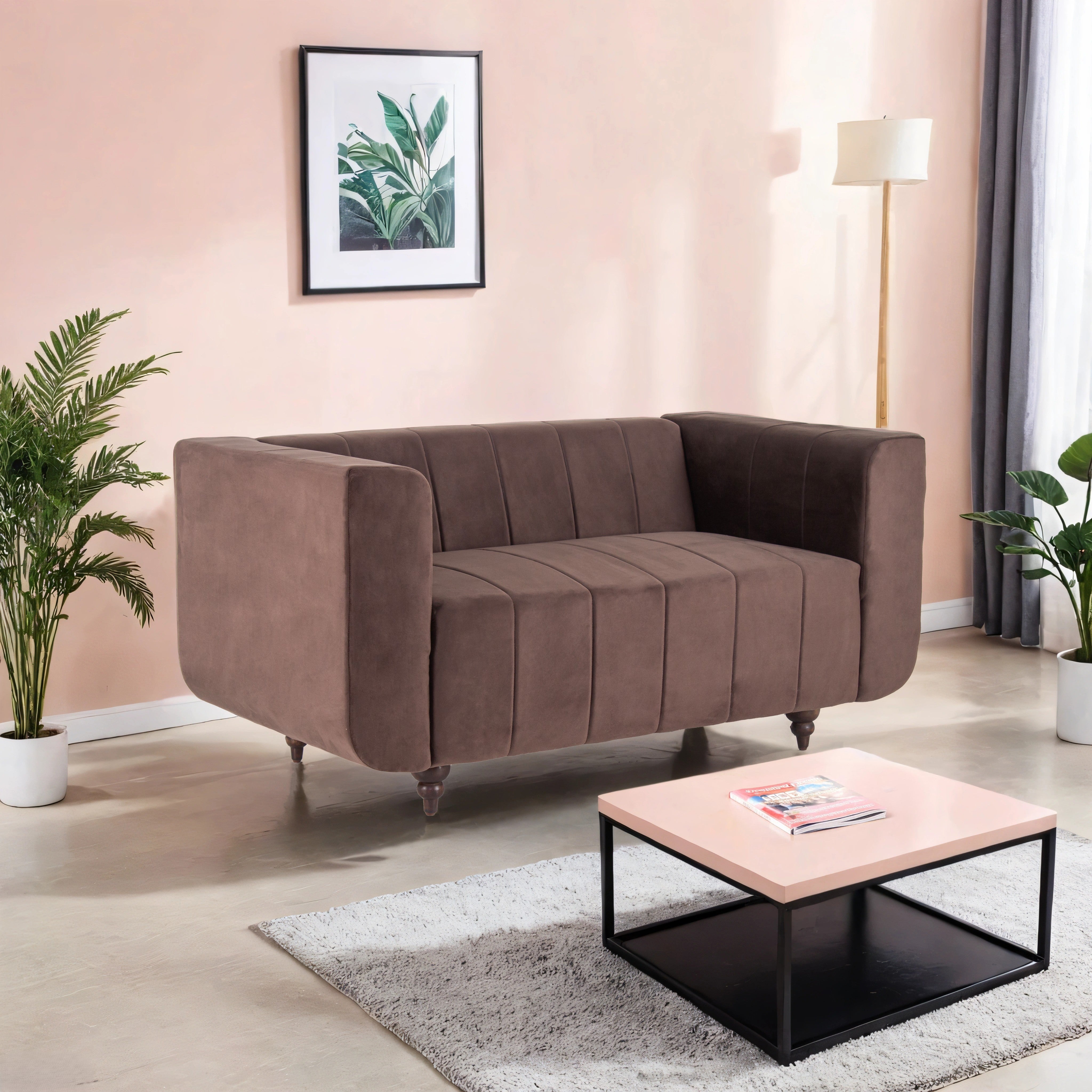 Peachtree Viva Two Seater Velvet Fabric - Peachtree Home