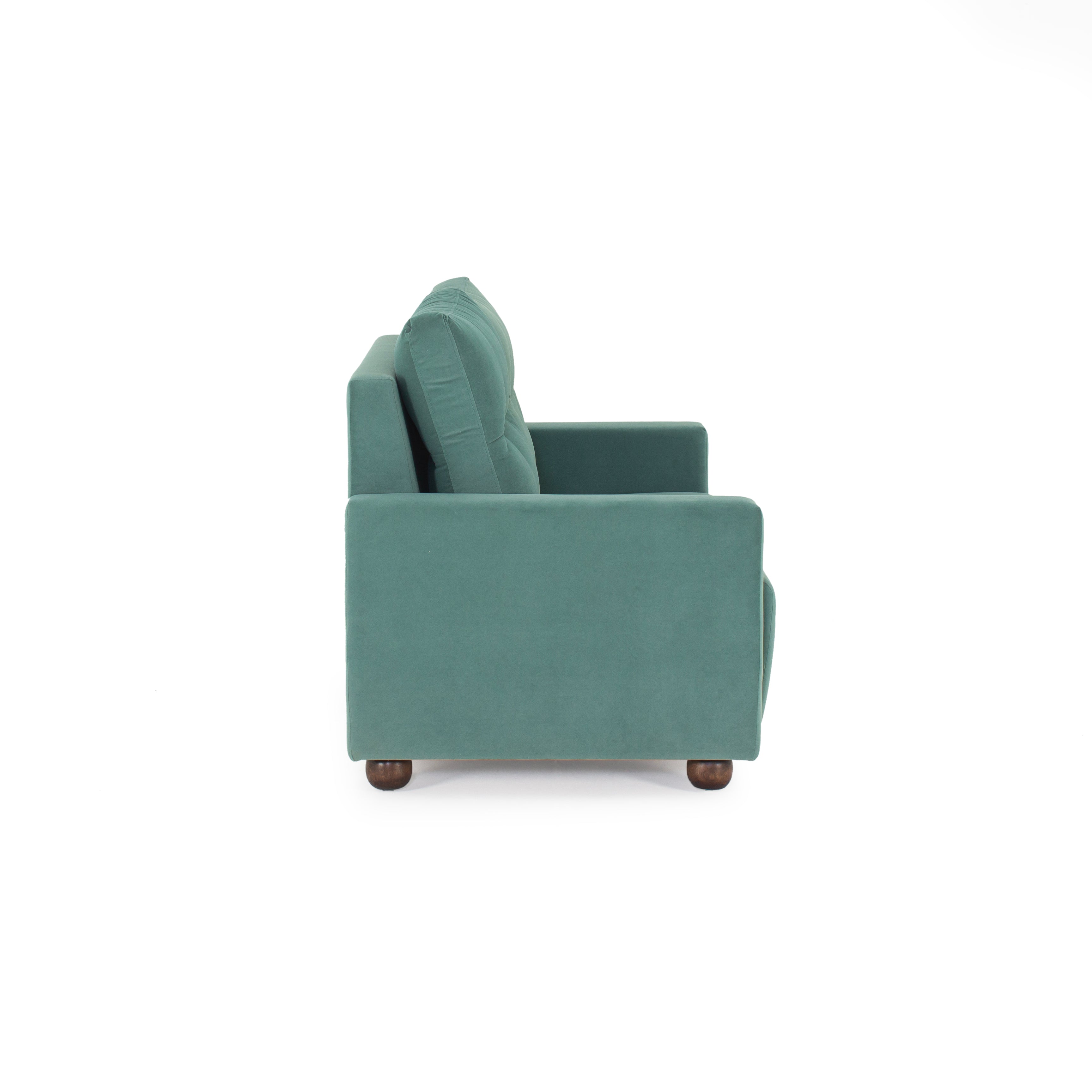 Peachtree Napier Two Seater Velvet Fabric (Light Green) - Peachtree Home