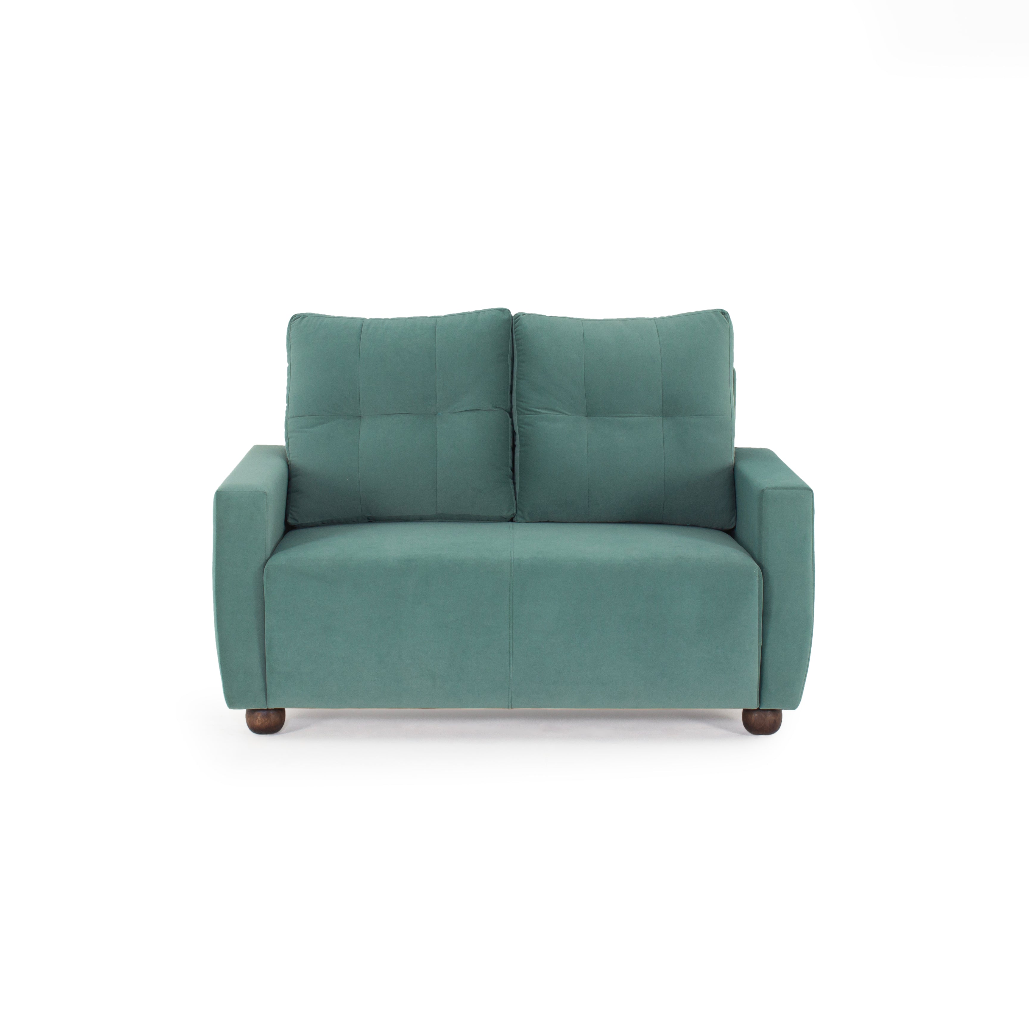 Peachtree Napier Two Seater Velvet Fabric (Light Green) - Peachtree Home