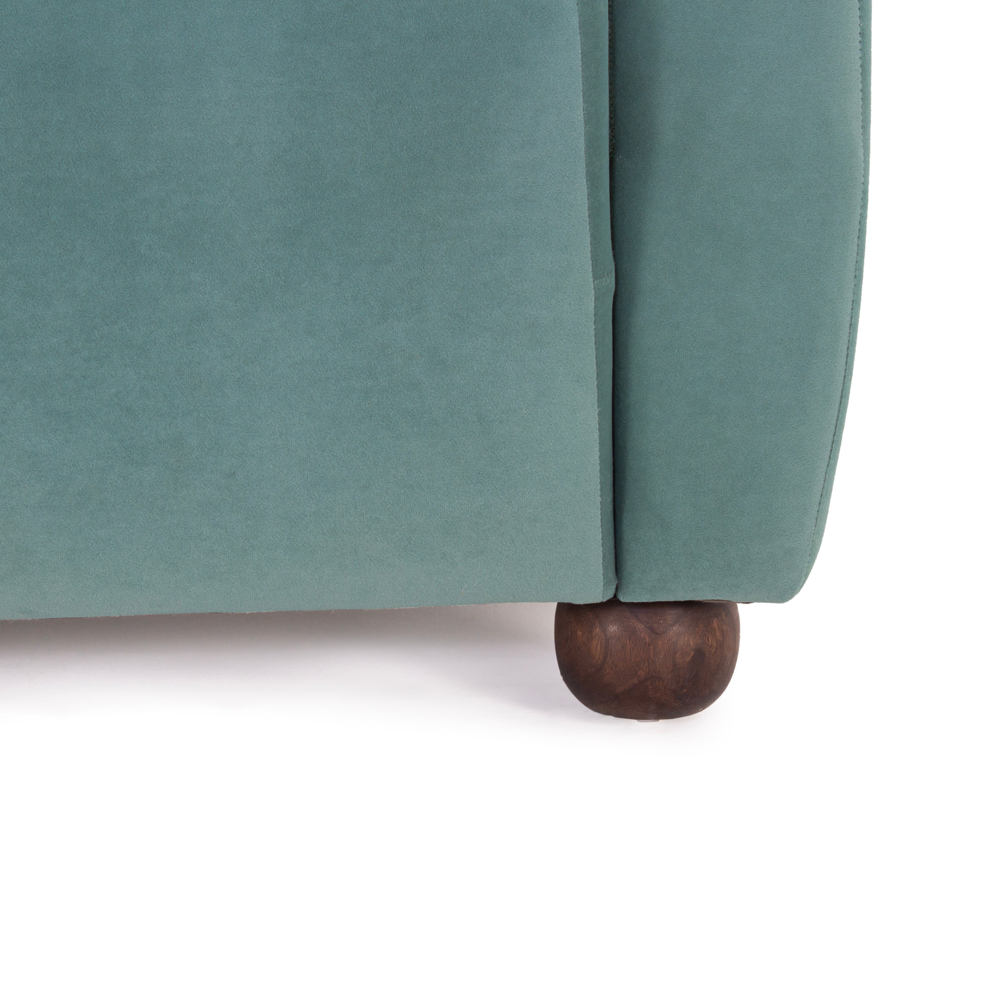 Peachtree Napier Two Seater Velvet Fabric (Light Green) - Peachtree Home