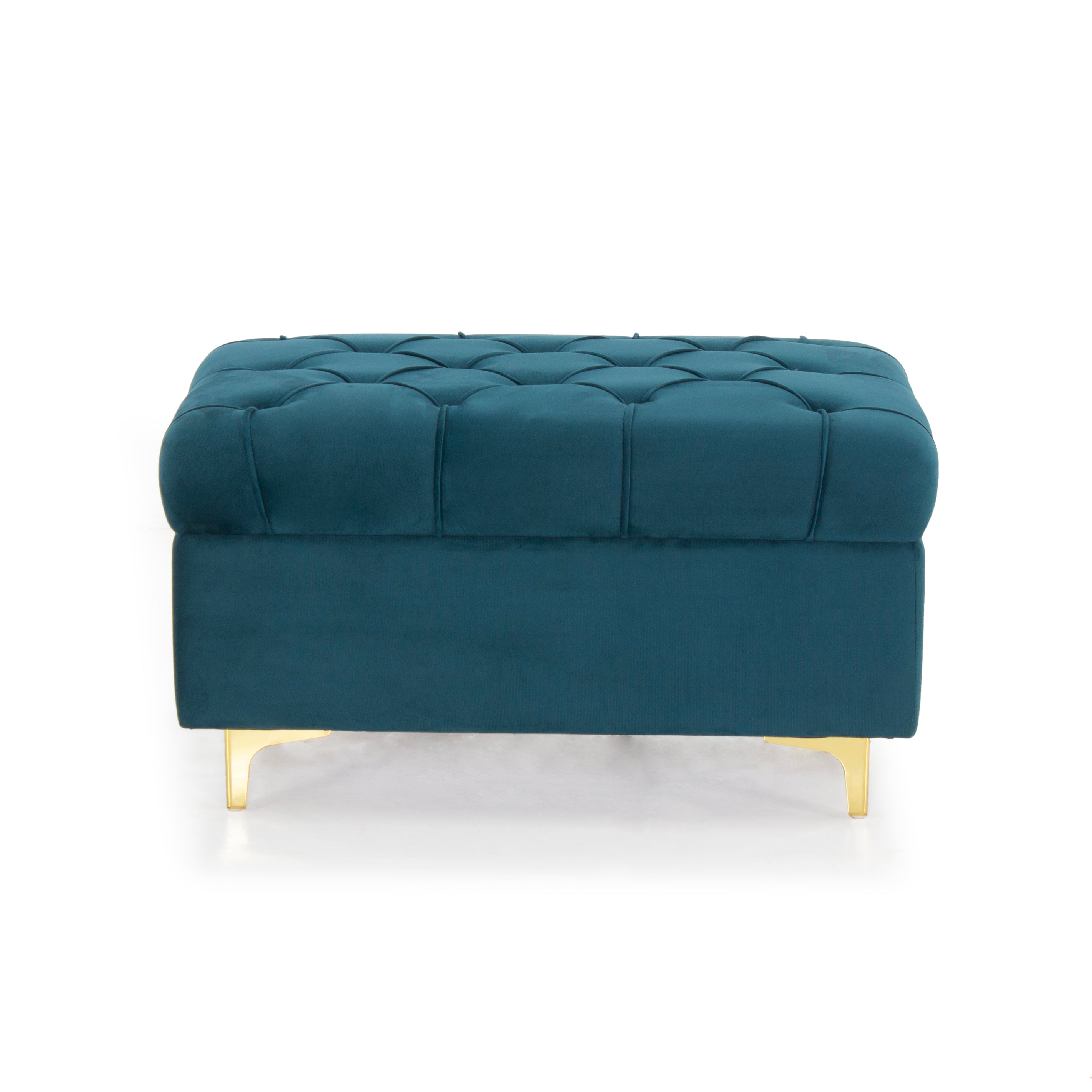 Peachtree Chesterfield Ottoman Velvet Fabric (Green) - Peachtree Home