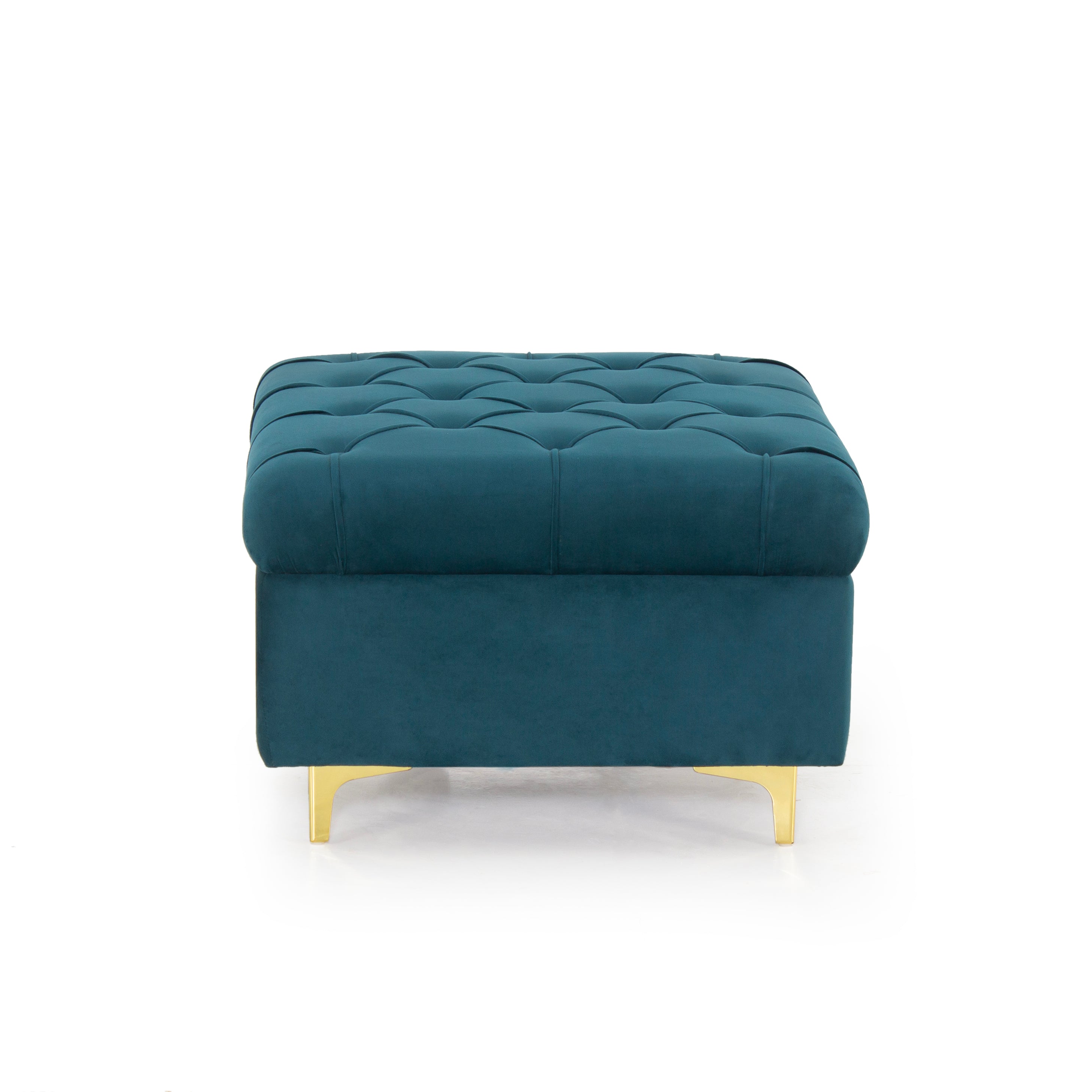 Peachtree Chesterfield Ottoman Velvet Fabric (Green) - Peachtree Home