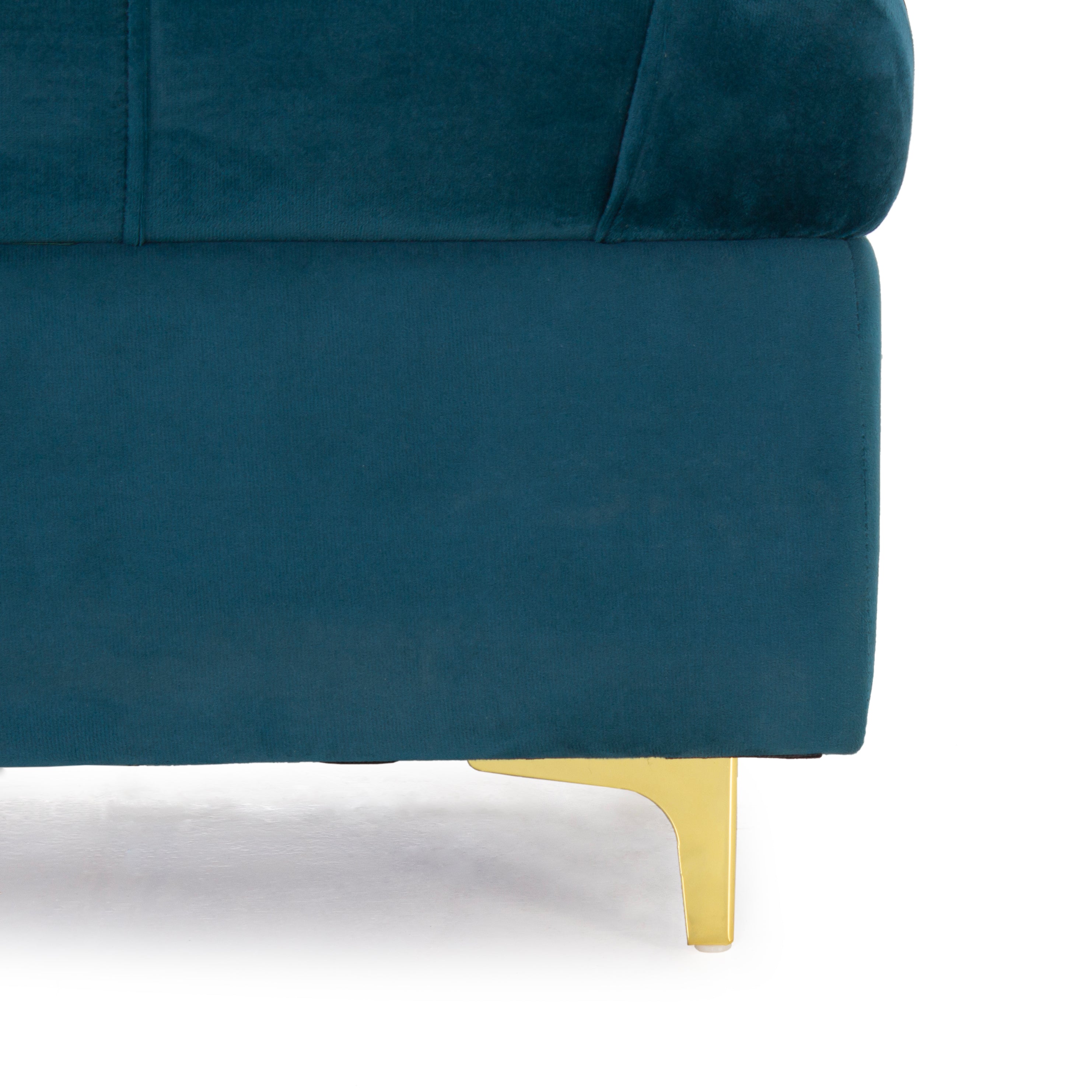 Peachtree Chesterfield Ottoman Velvet Fabric (Green) - Peachtree Home