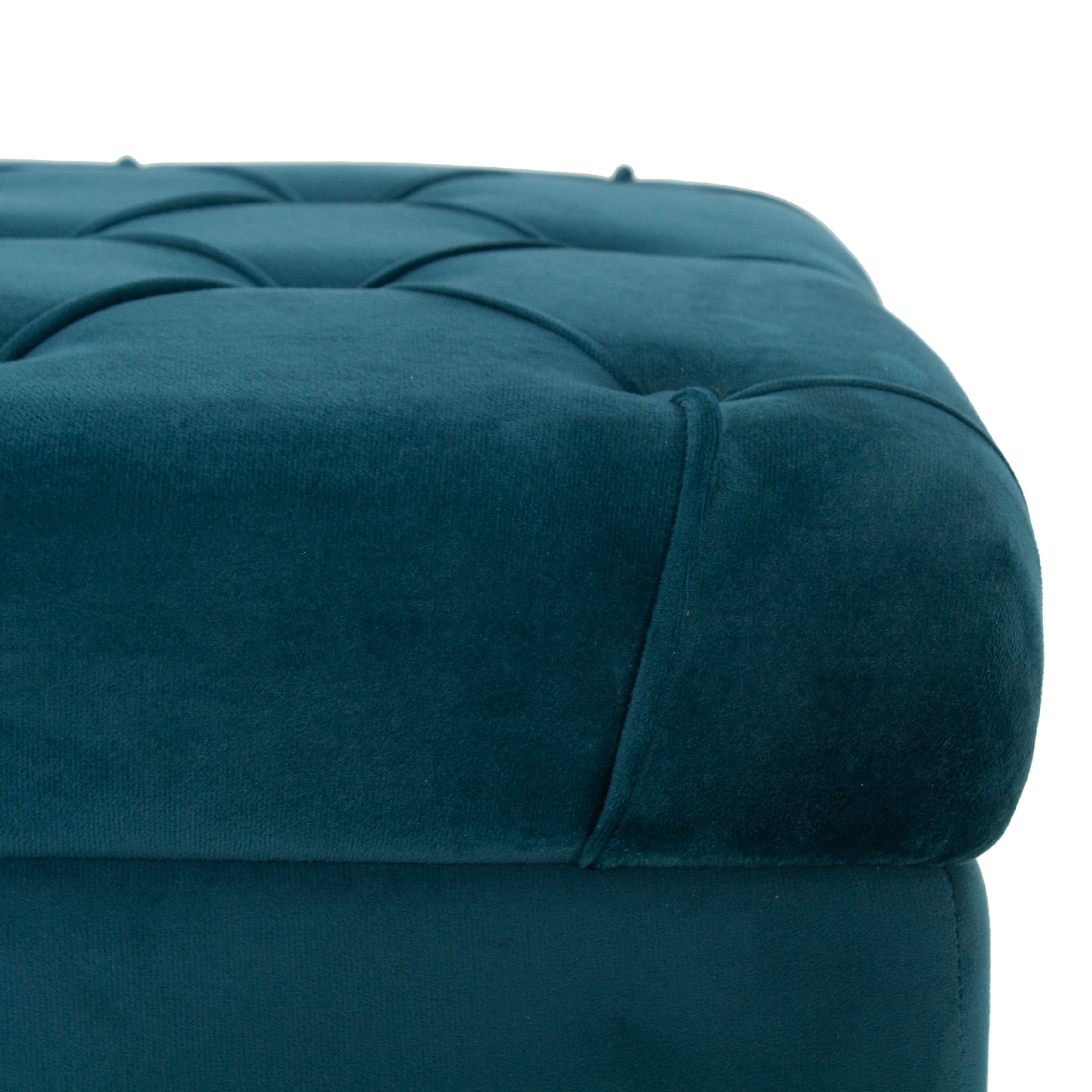 Peachtree Chesterfield Ottoman Velvet Fabric (Green) - Peachtree Home