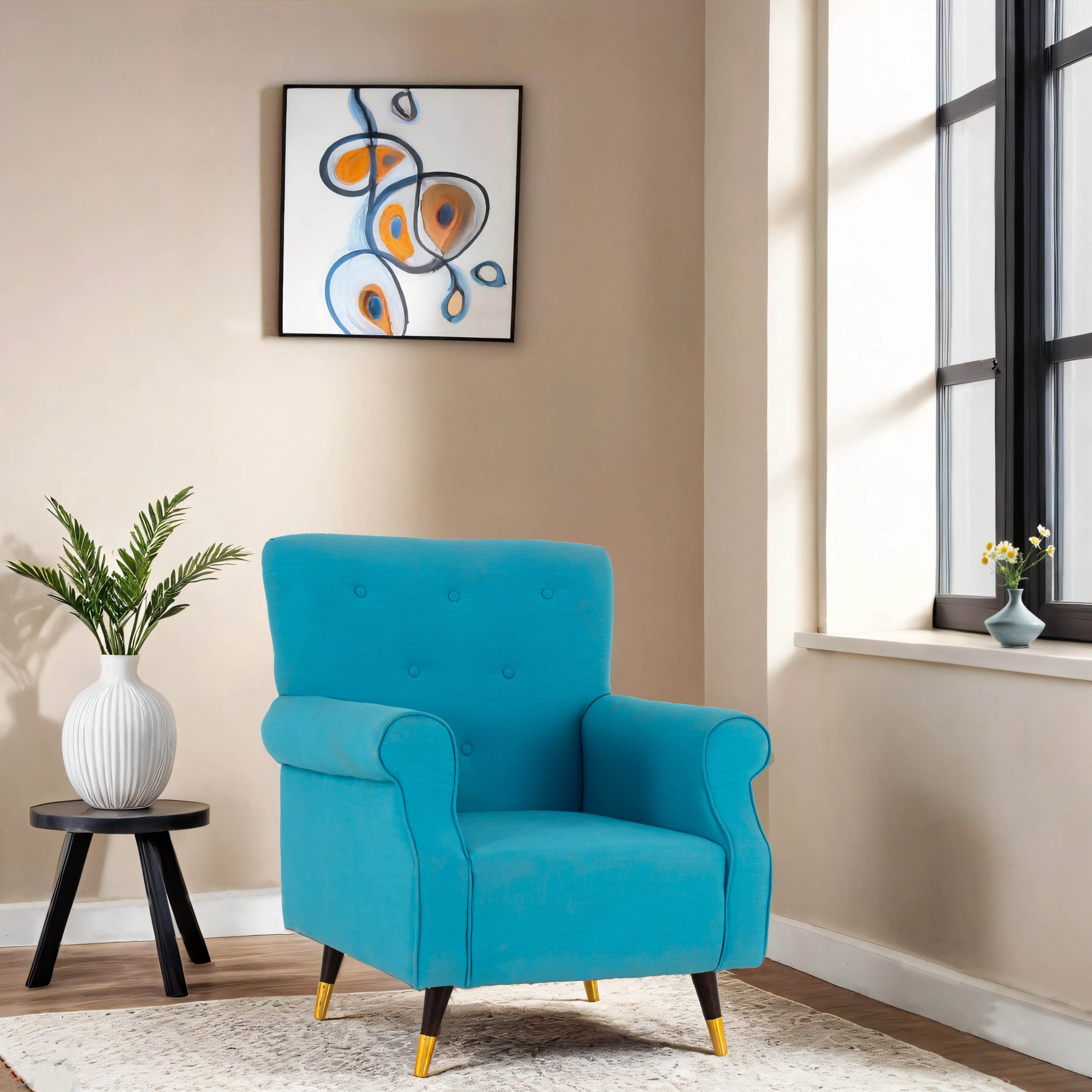 Peachtree Nanda Single Seater in Sky Blue Color - Peachtree Home