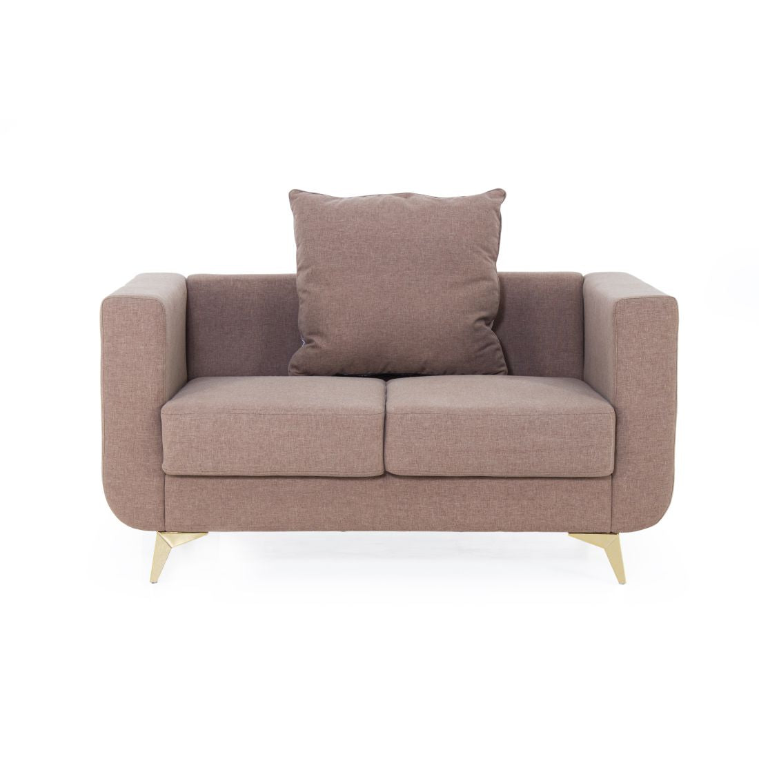 RIO 2-Seater Cotton Sofa In Light Brown Colour - Peachtree Home