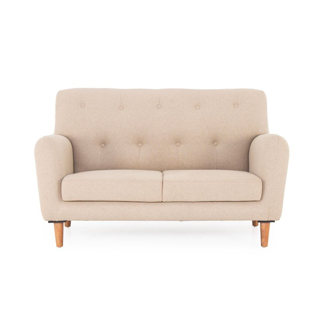 Tuxido 2-Seater Cotton Sofa In Biege Colour - Peachtree Home