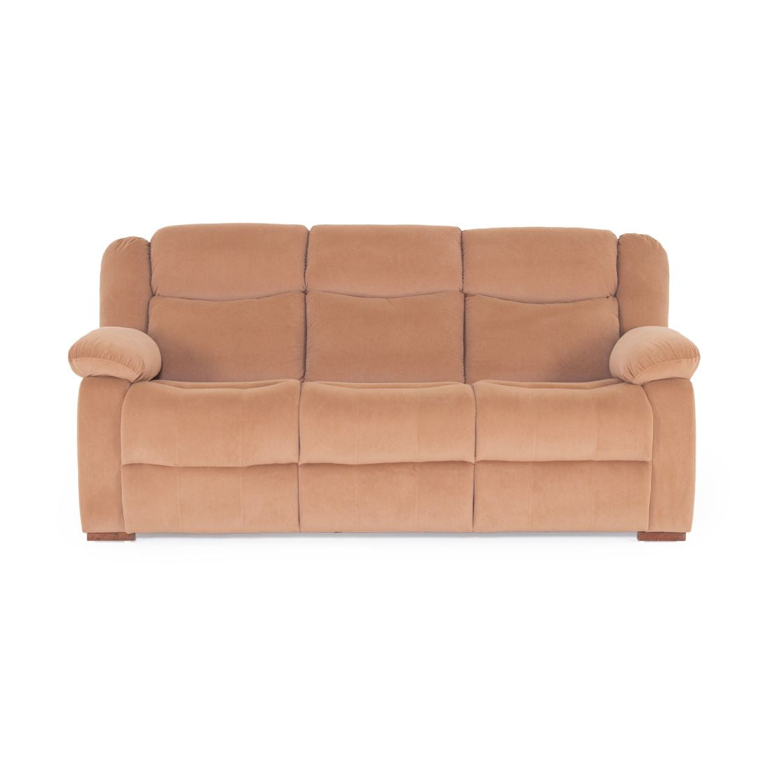 Costa Recliner 3-Seater Velvet Sofa in Beige Colour