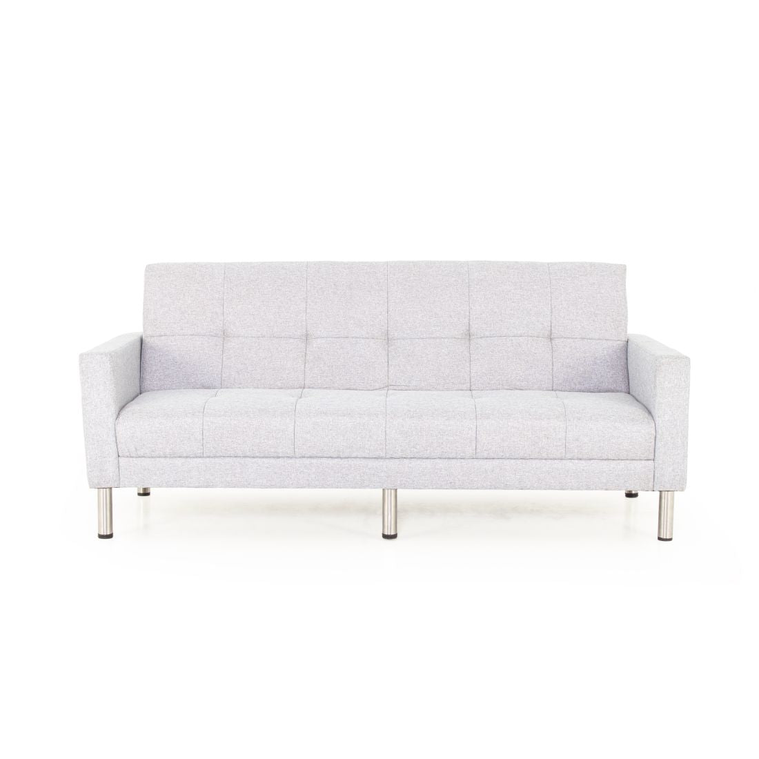 Cozy 3-seater Jute Sofa Cum Bed In Light Grey Colour