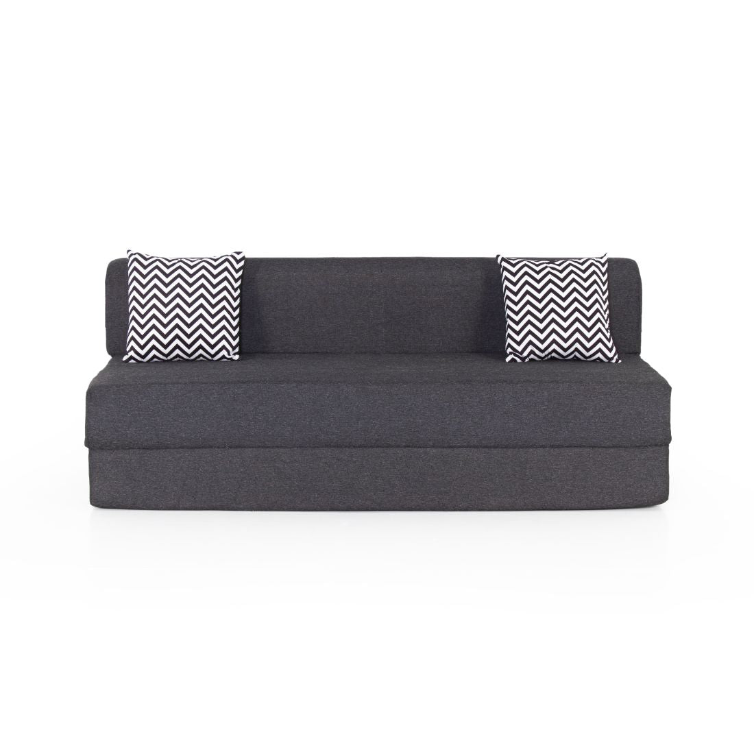 Zen 3-seater Jute Sofa Cum Bed In Black Colour