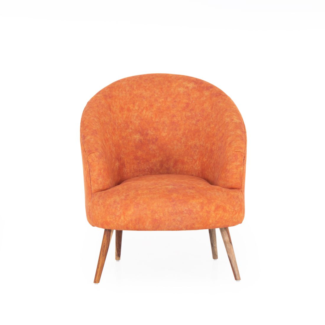 Bonica Suede Chair With Arm in Orange Colour (Set Of 2)