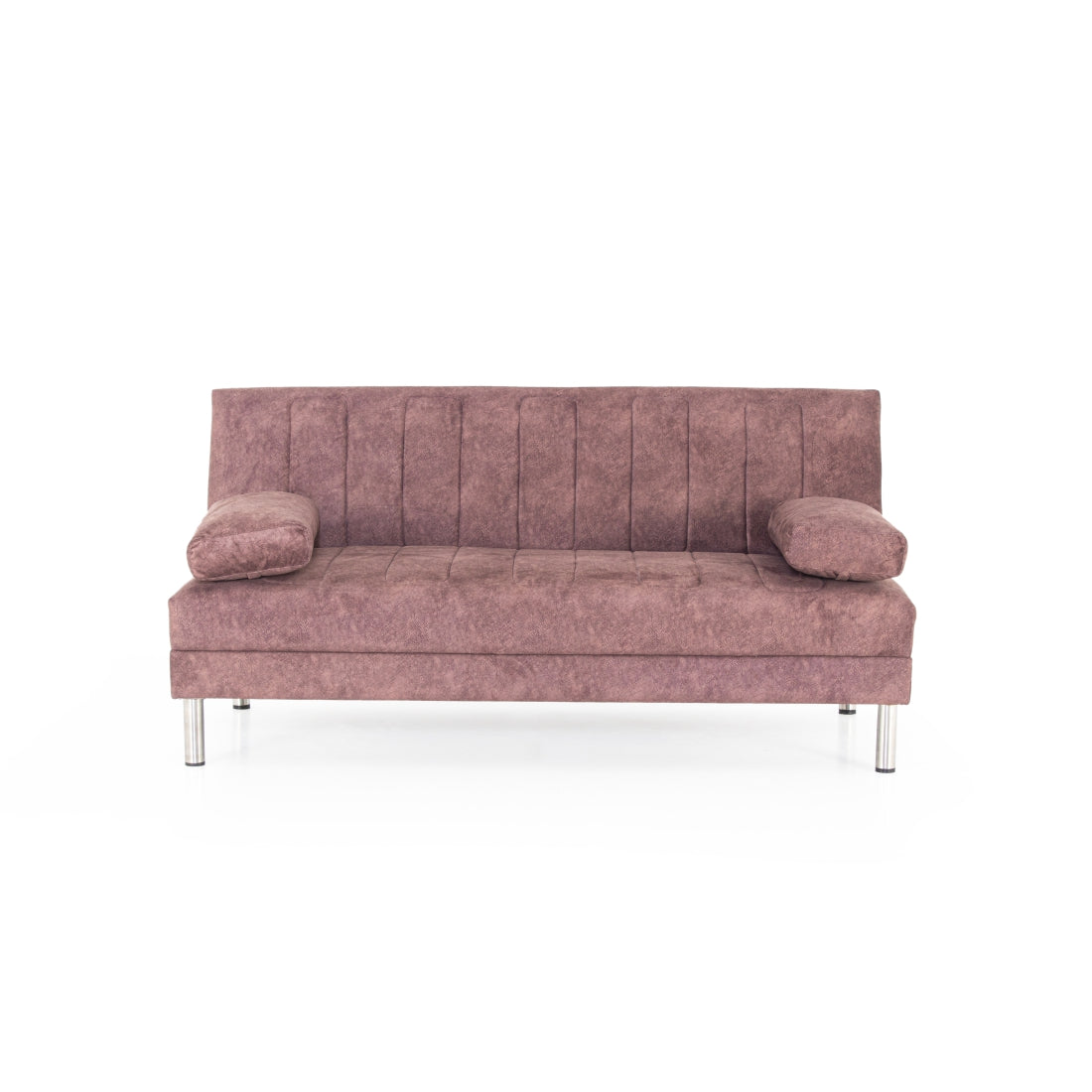 Dizon 3-Seater Suede Sofa Cum Bed In Brown Colour